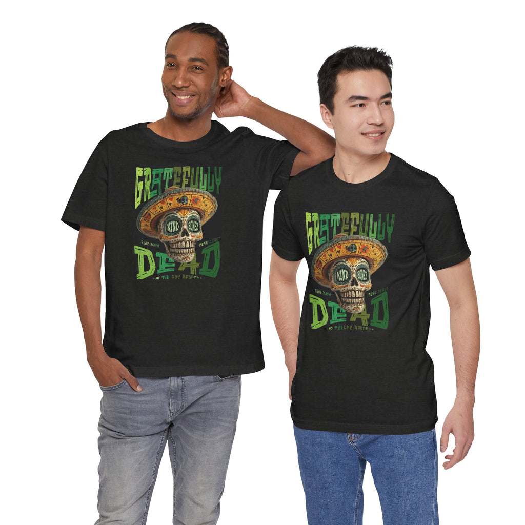 Gratefully Dead - Day of the Dead Skull Tee — Retro Mariachi Calavera Kind Bonez Graphic T-Shirt