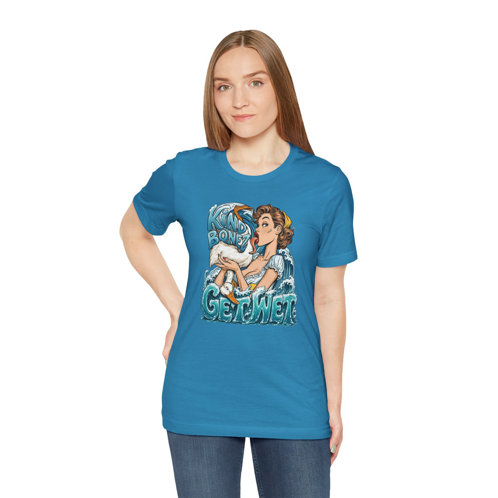 Kind Bonez - Get Wet Surf T-Shirt — Retro Pinup & Duck Graphic Tee