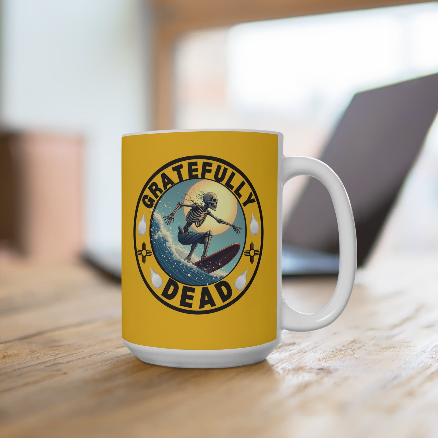 Gratefully Dead Skeleton Surfing - Coffee Mug 15oz