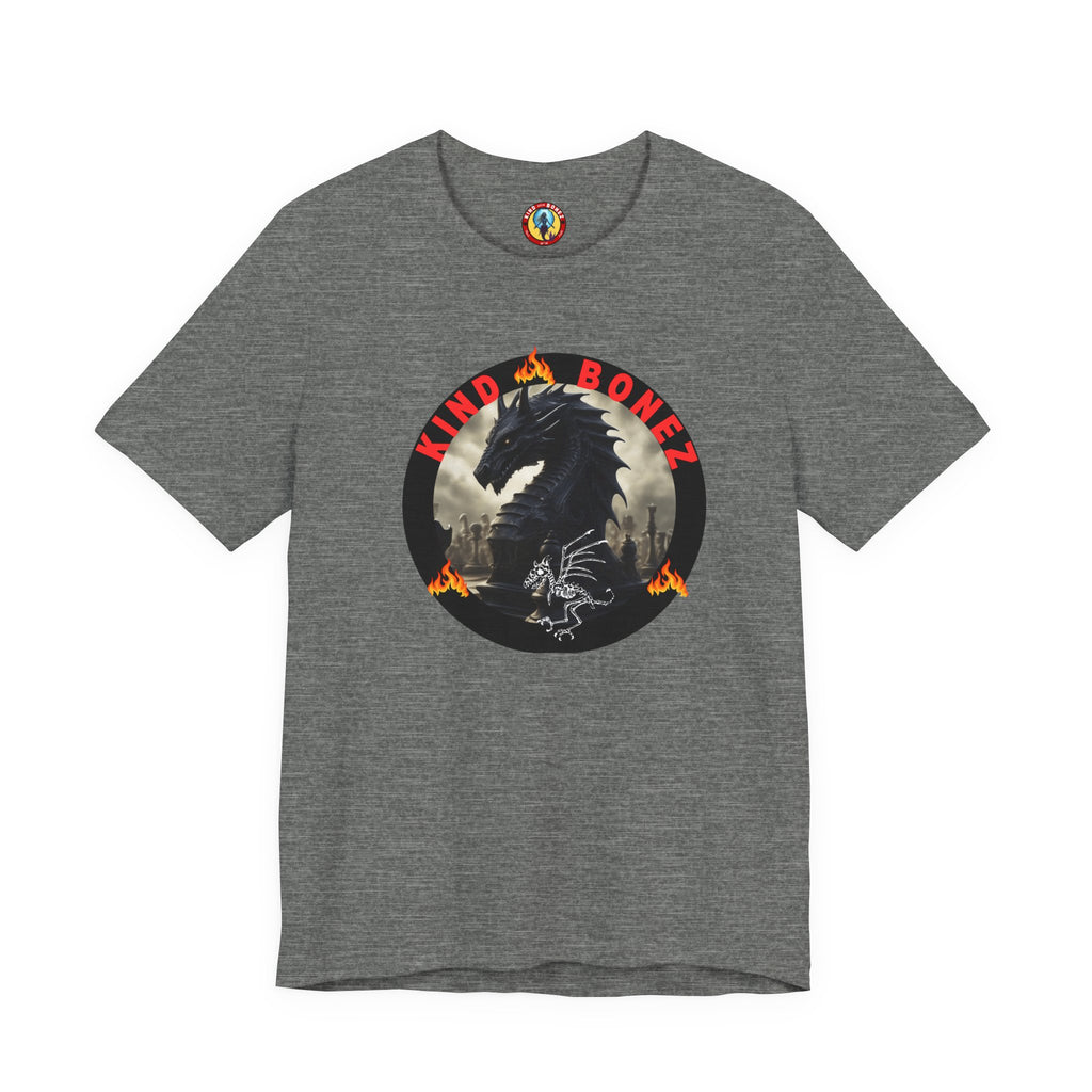 T-Shirt — 'Lind & Bonez' Dragon Skull Graphic Tee (Gothic Fantasy Band Style)