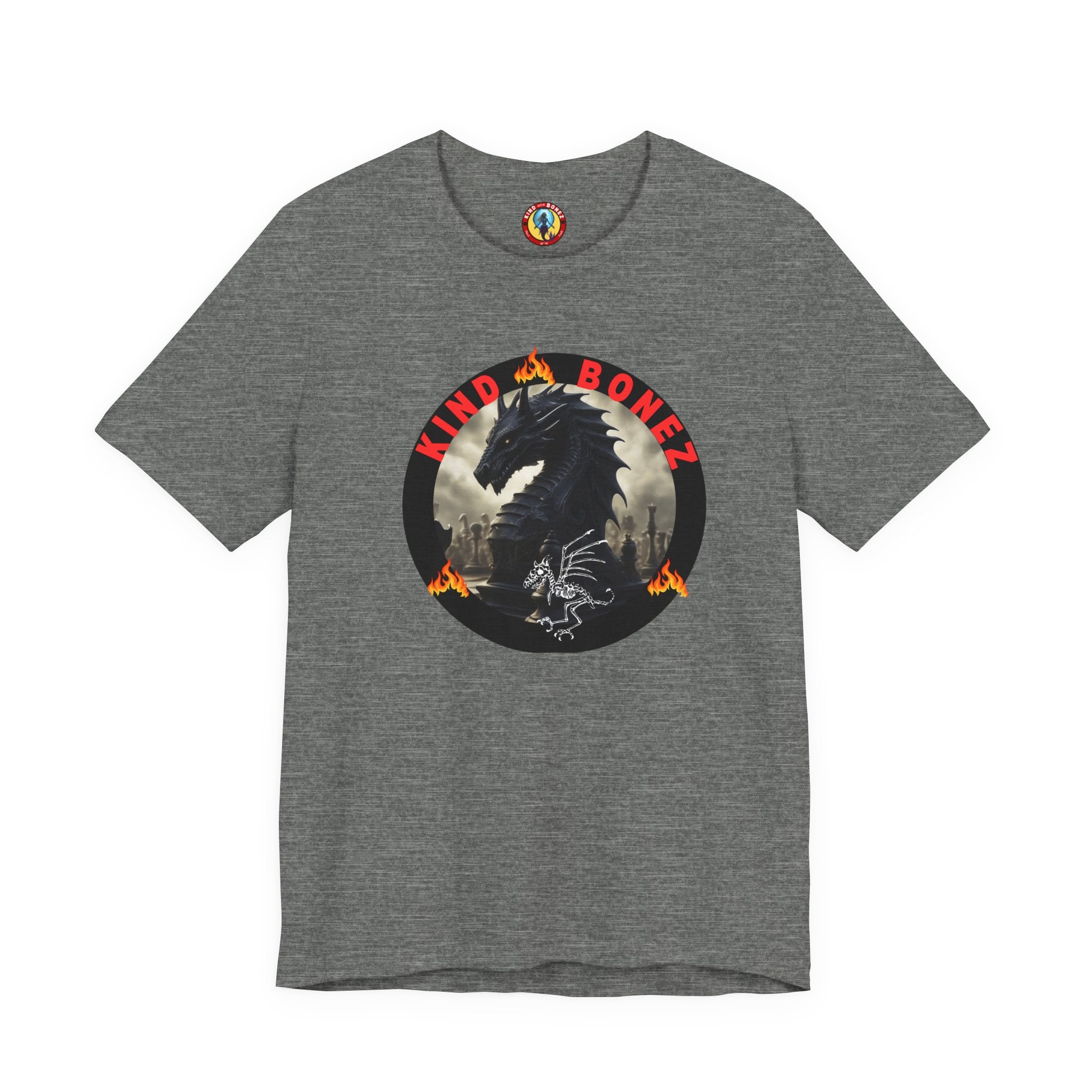 T-Shirt — 'Lind & Bonez' Dragon Skull Graphic Tee (Gothic Fantasy Band Style)