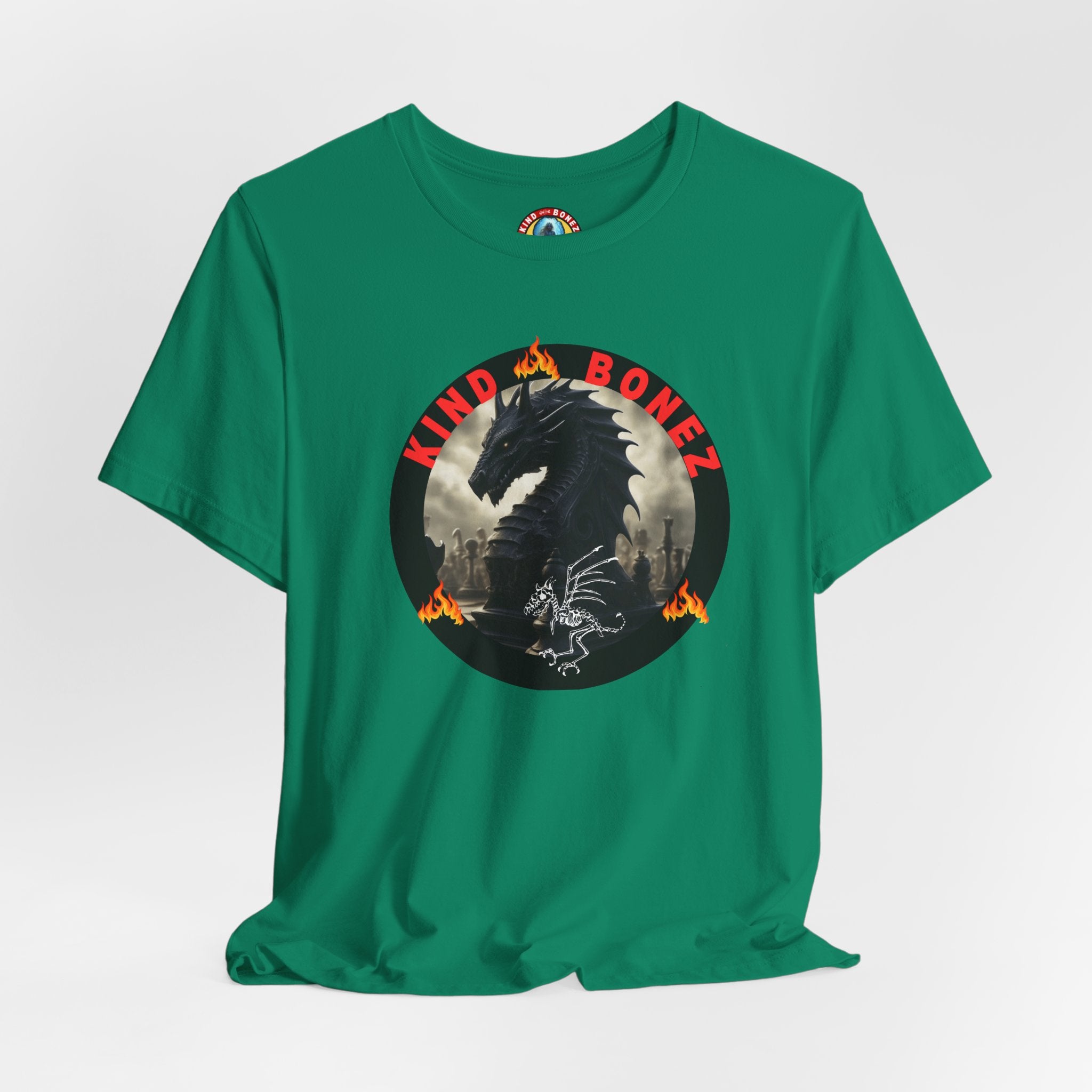 T-Shirt — 'Lind & Bonez' Dragon Skull Graphic Tee (Gothic Fantasy Band Style)