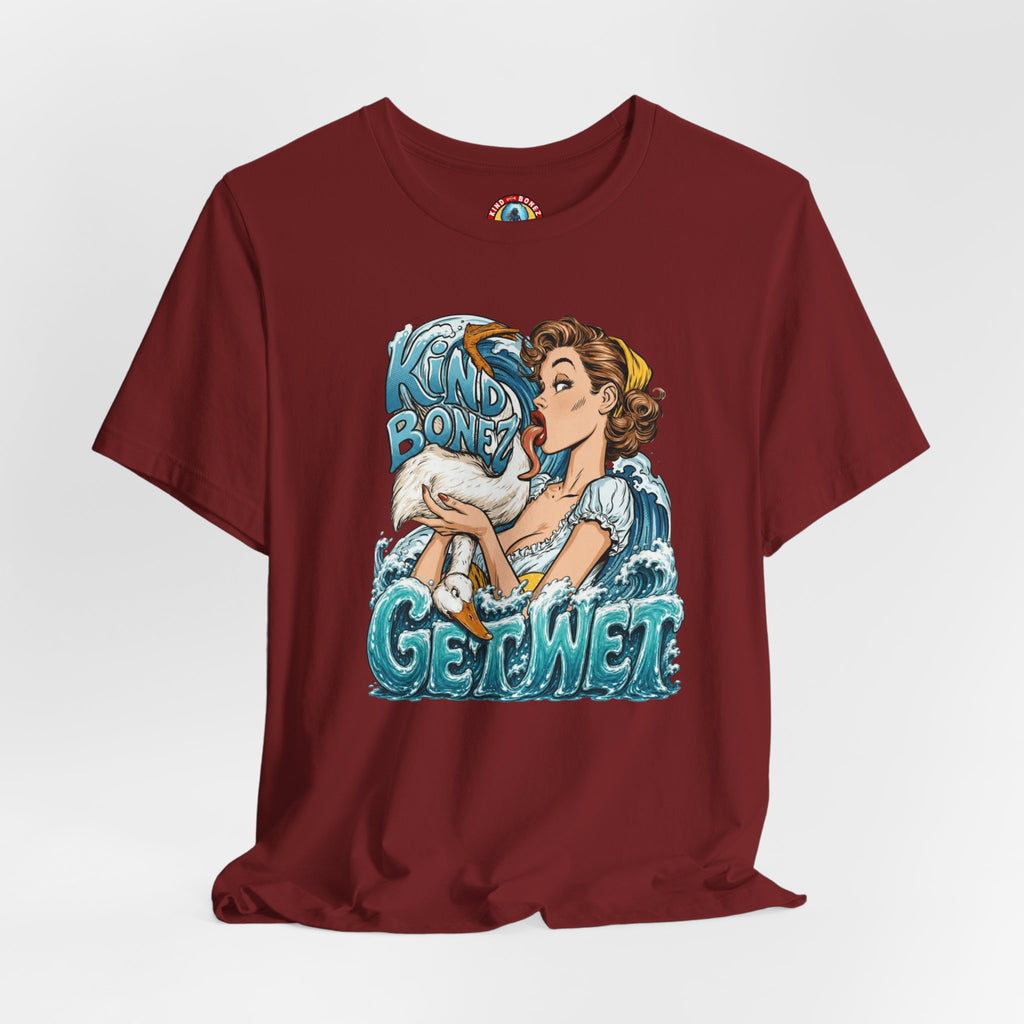 Kind Bonez - Get Wet Surf T-Shirt — Retro Pinup & Duck Graphic Tee