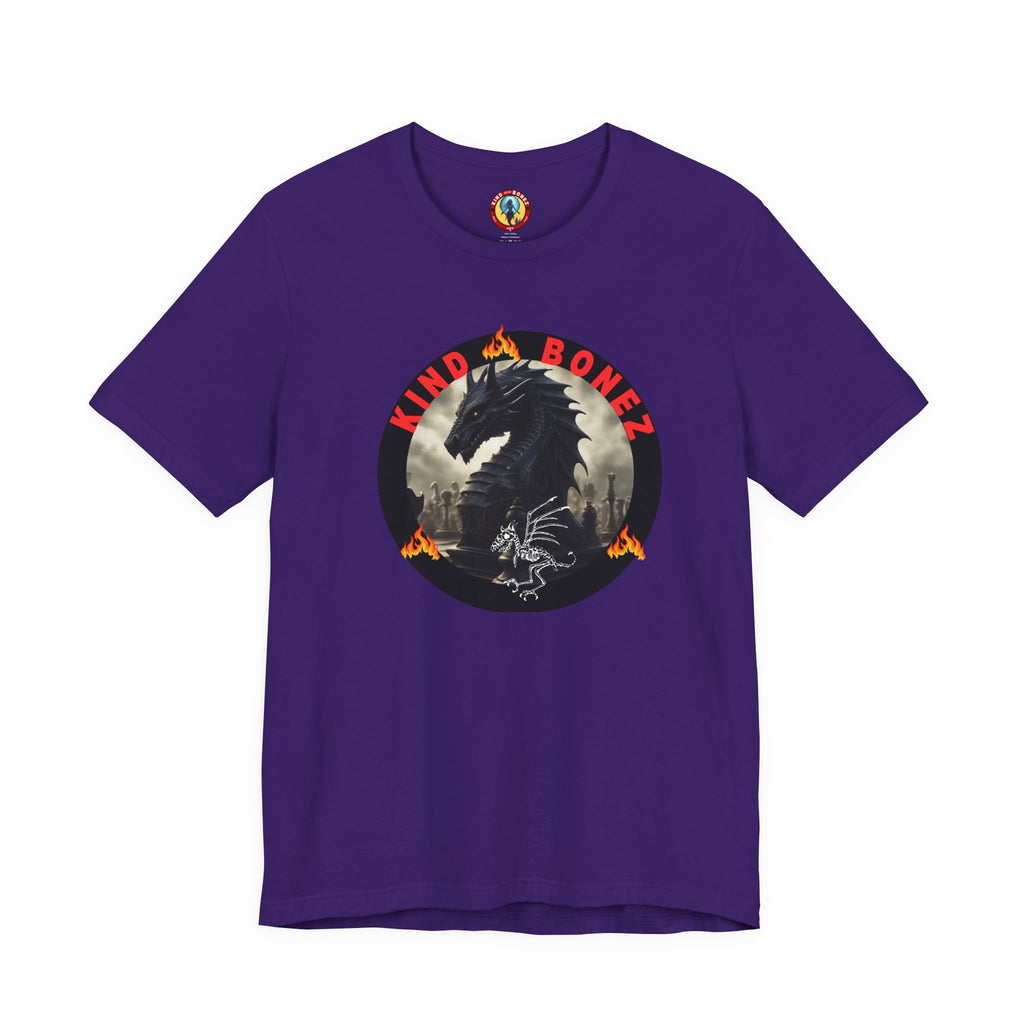 T-Shirt — 'Lind & Bonez' Dragon Skull Graphic Tee (Gothic Fantasy Band Style)