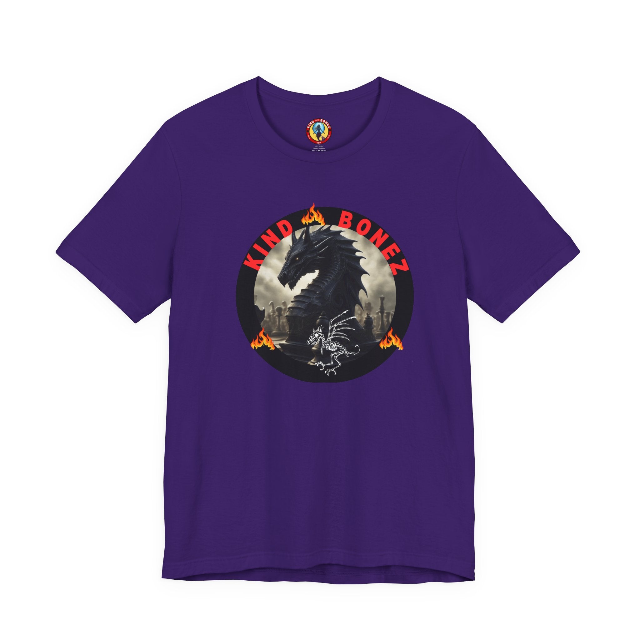 T-Shirt — 'Lind & Bonez' Dragon Skull Graphic Tee (Gothic Fantasy Band Style)