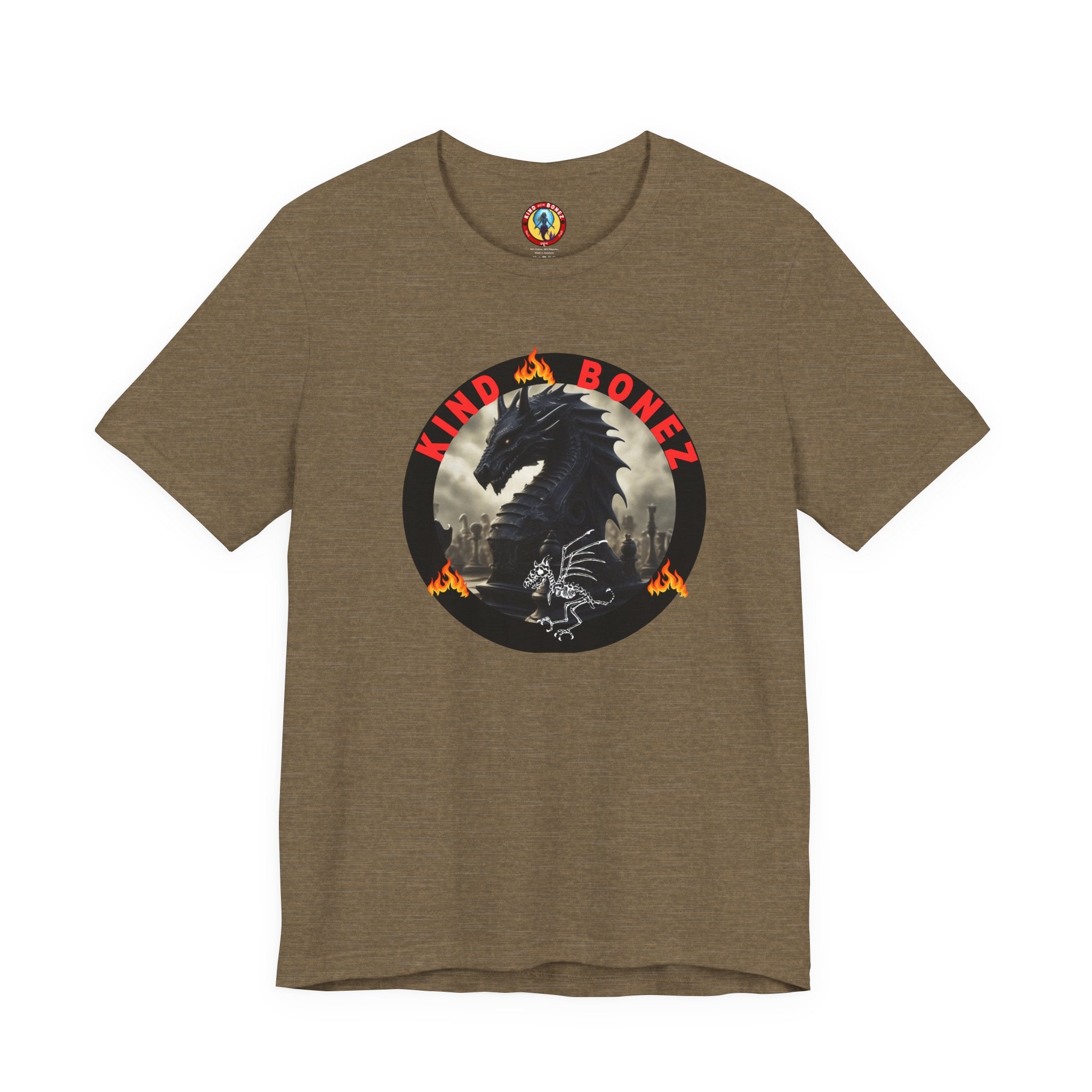 T-Shirt — 'Lind & Bonez' Dragon Skull Graphic Tee (Gothic Fantasy Band Style)