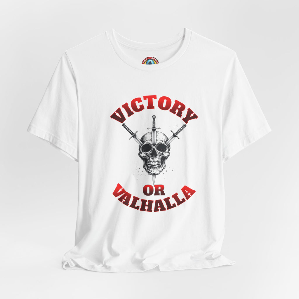 Victory or Valhalla Skull Tee | Viking - Crossed Swords T-Shirt
