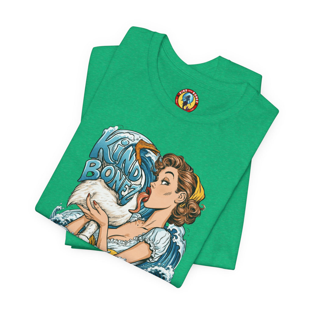 Kind Bonez - Get Wet Surf T-Shirt — Retro Pinup & Duck Graphic Tee