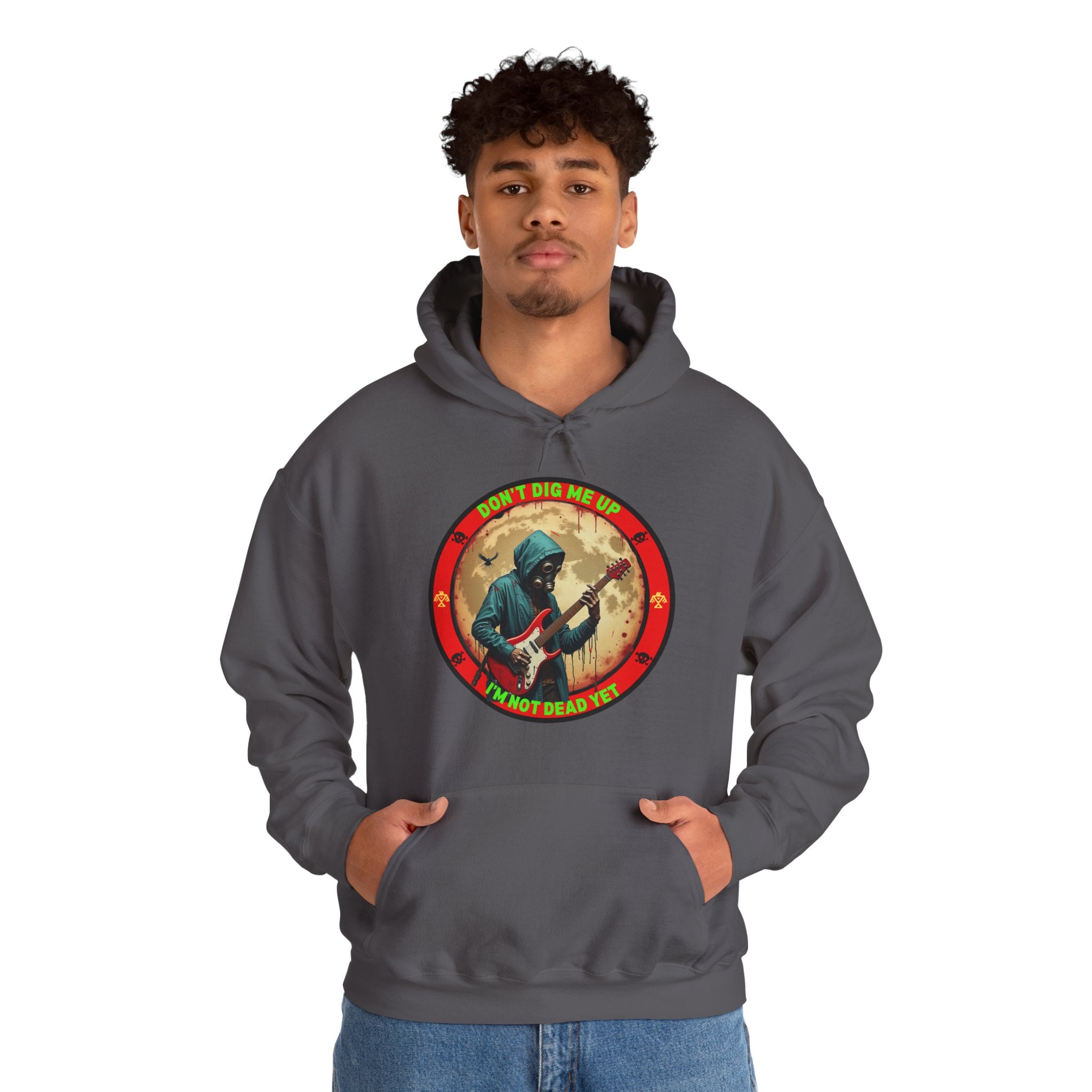 Zombie Rock Hoodie — "Don't Dig me Up, I'm not Dead Yet" Retro Graphic