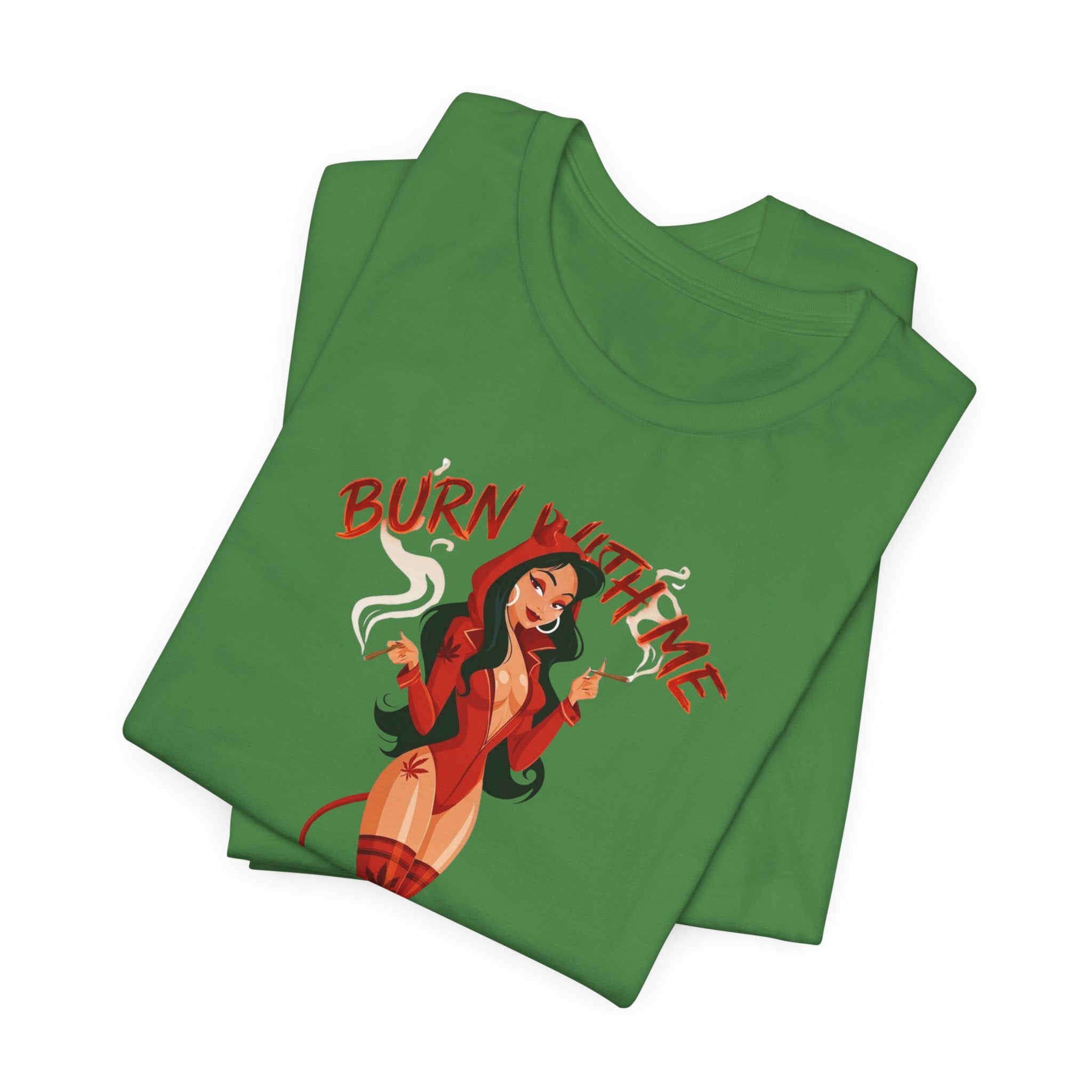 Devil Pinup Tee – "Burn With Me Soul Flame" Graphic T-Shirt