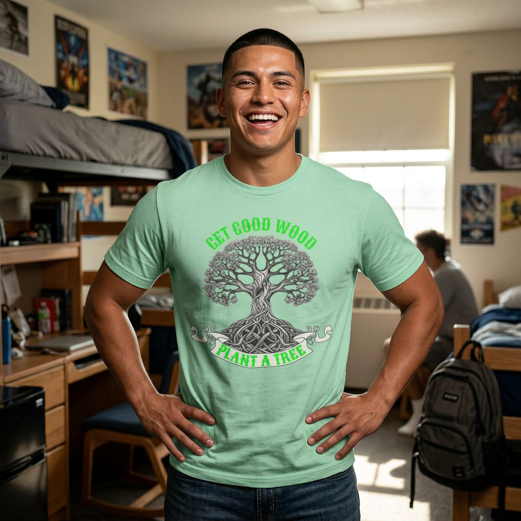 Tree of Life T‑Shirt – "Get Good Wood, Plant a Tree" Eco Graphic Tee