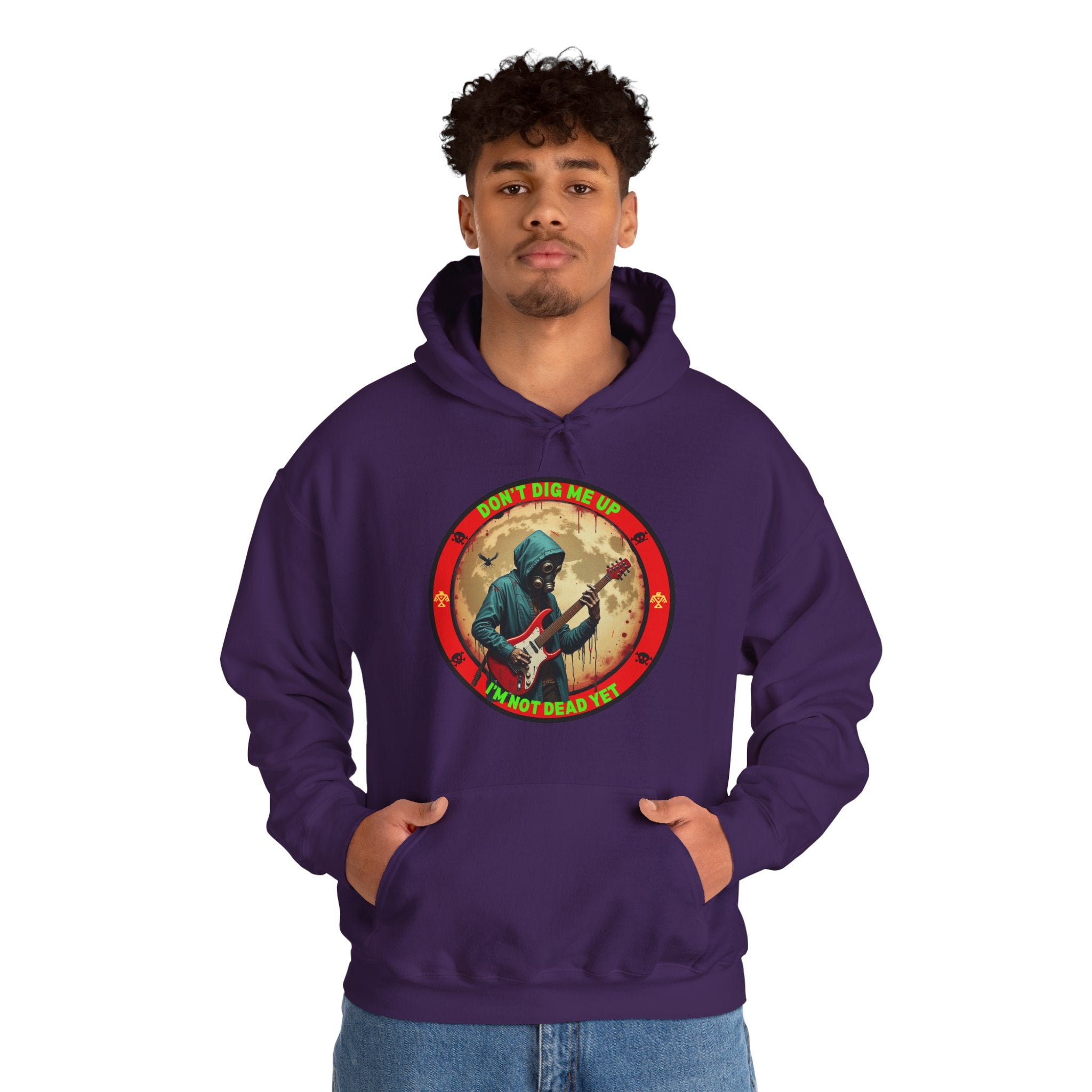 Zombie Rock Hoodie — "Don't Dig me Up, I'm not Dead Yet" Retro Graphic