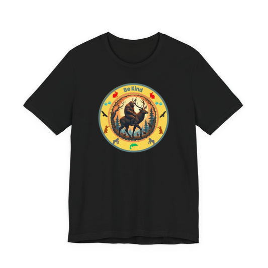 "BE KIND" Sasquatch Riding a Deer T-Shirt