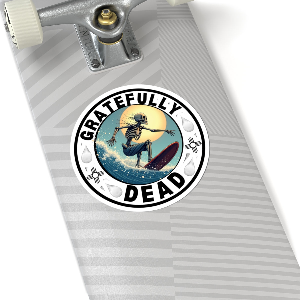 Gratefully Dead Skeleton Surfer - Stickers