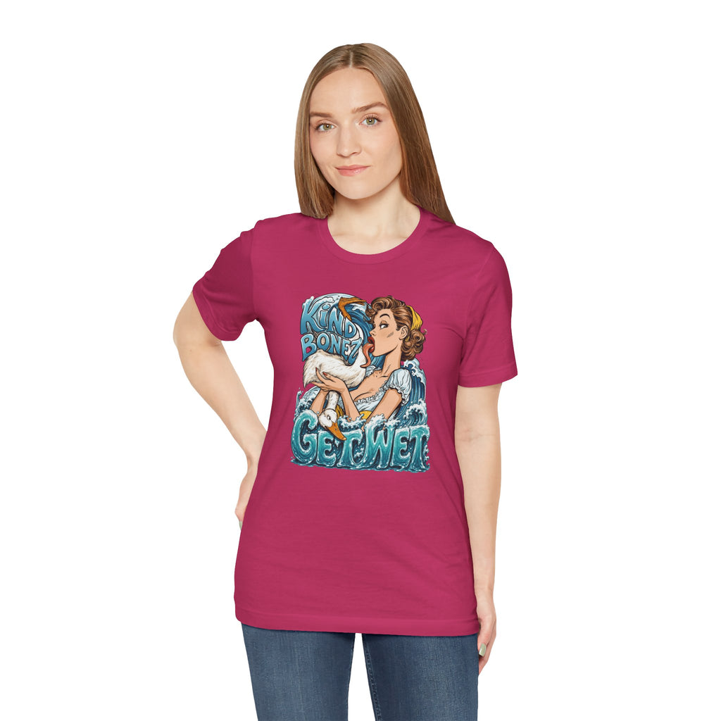 Kind Bonez - Get Wet Surf T-Shirt — Retro Pinup & Duck Graphic Tee
