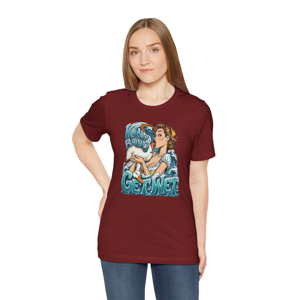 Kind Bonez - Get Wet Surf T-Shirt — Retro Pinup & Duck Graphic Tee