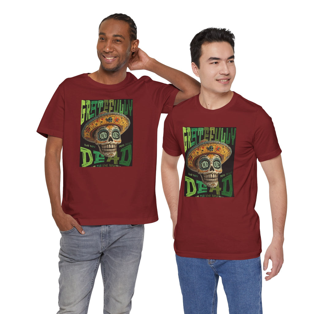 Gratefully Dead - Day of the Dead Skull Tee — Retro Mariachi Calavera Kind Bonez Graphic T-Shirt
