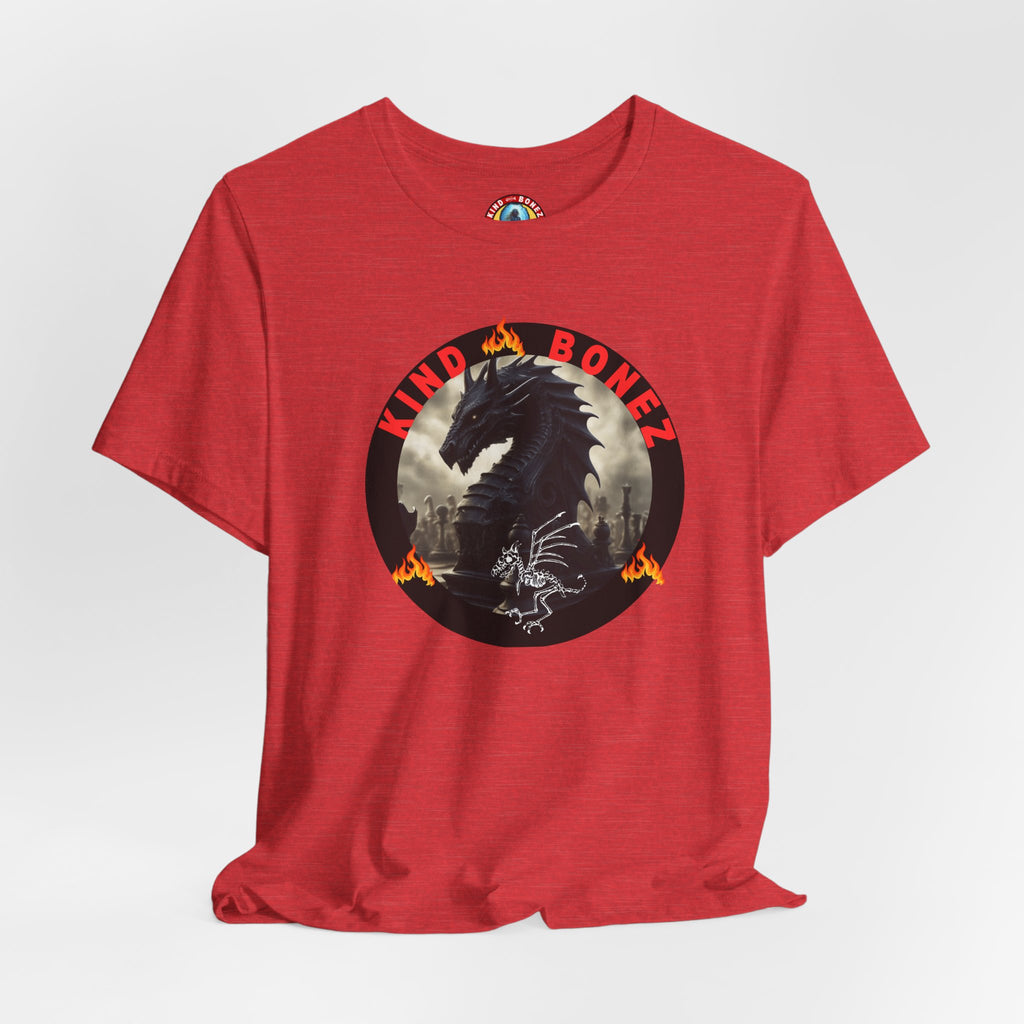 T-Shirt — 'Lind & Bonez' Dragon Skull Graphic Tee (Gothic Fantasy Band Style)