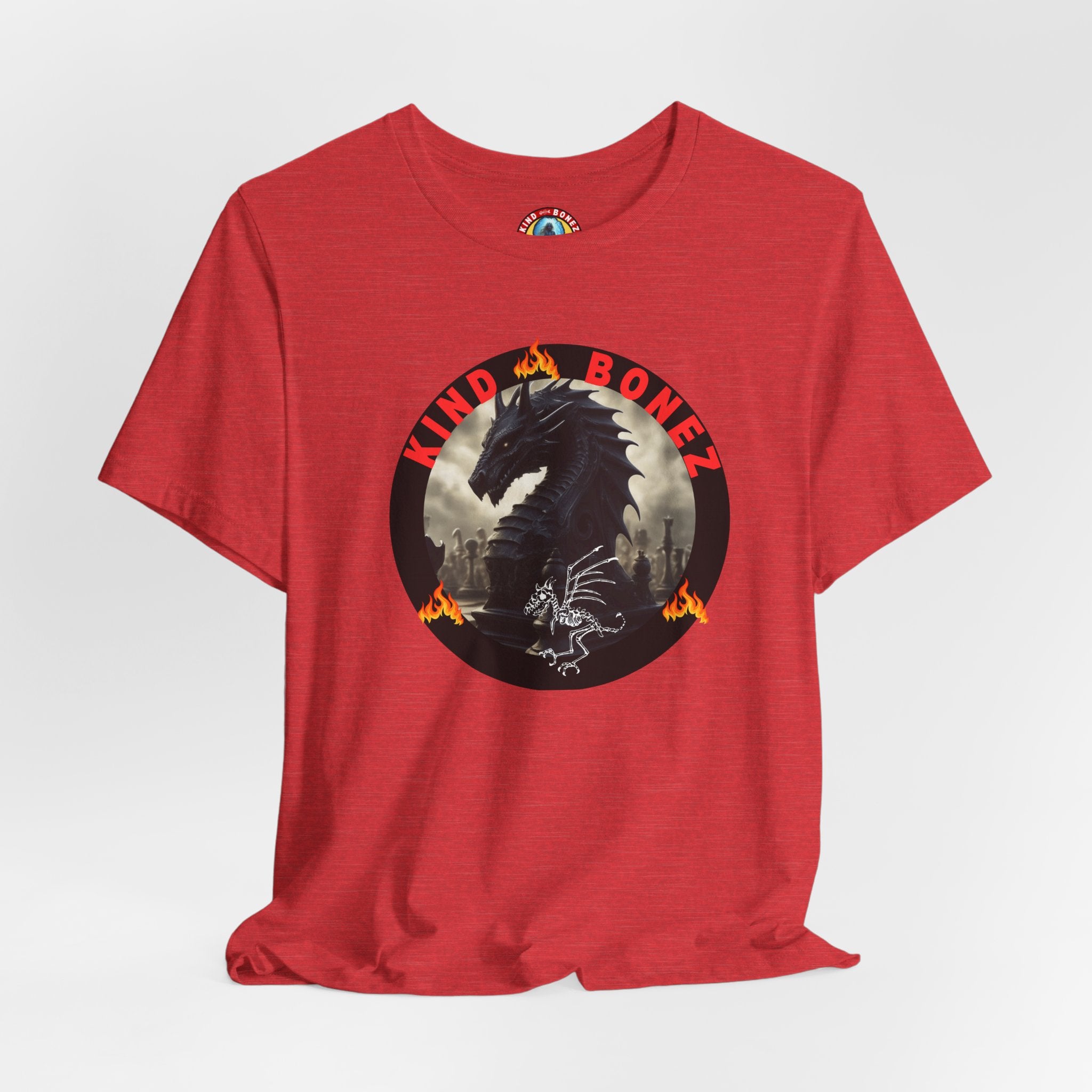 T-Shirt — 'Lind & Bonez' Dragon Skull Graphic Tee (Gothic Fantasy Band Style)