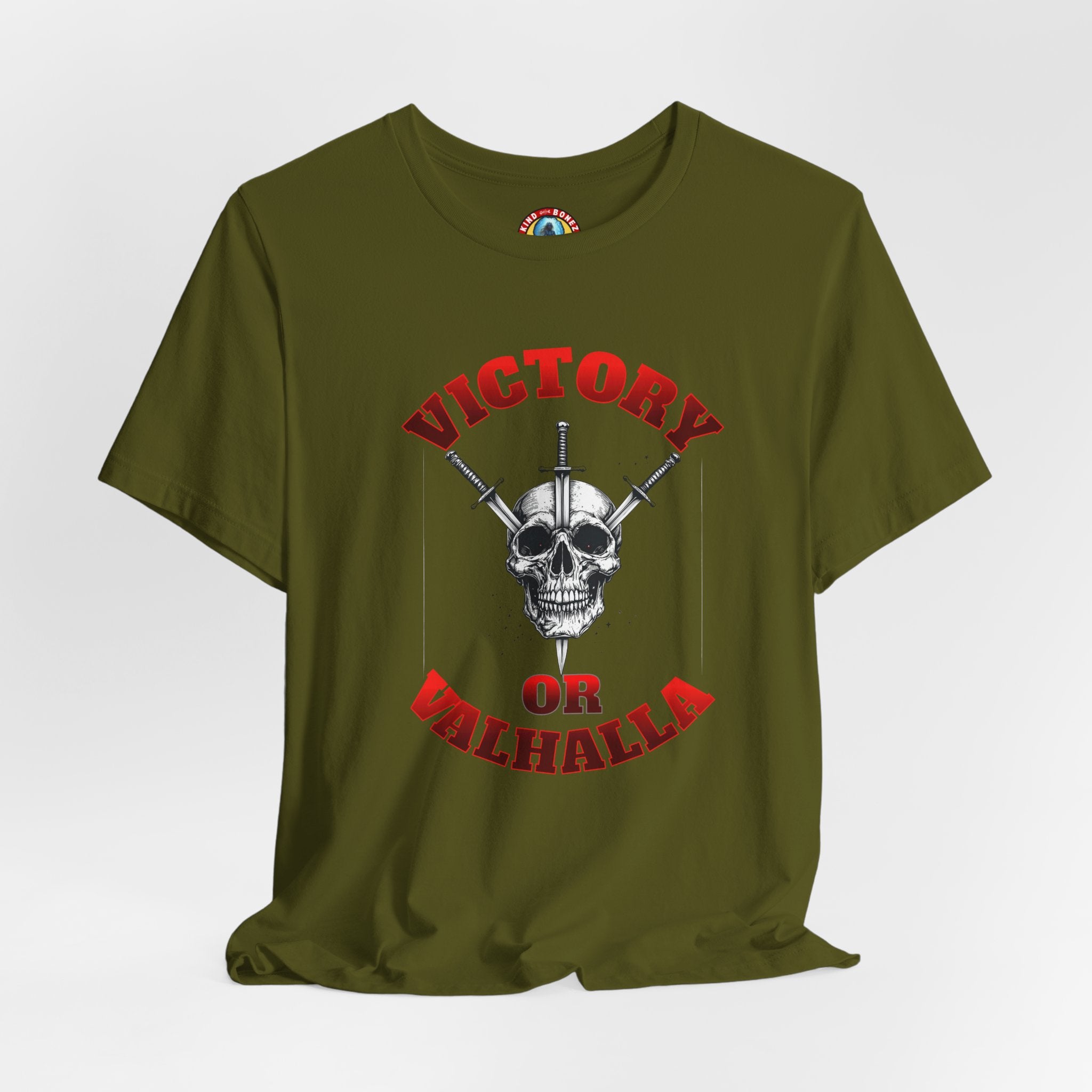 Victory or Valhalla Skull Tee | Viking - Crossed Swords T-Shirt