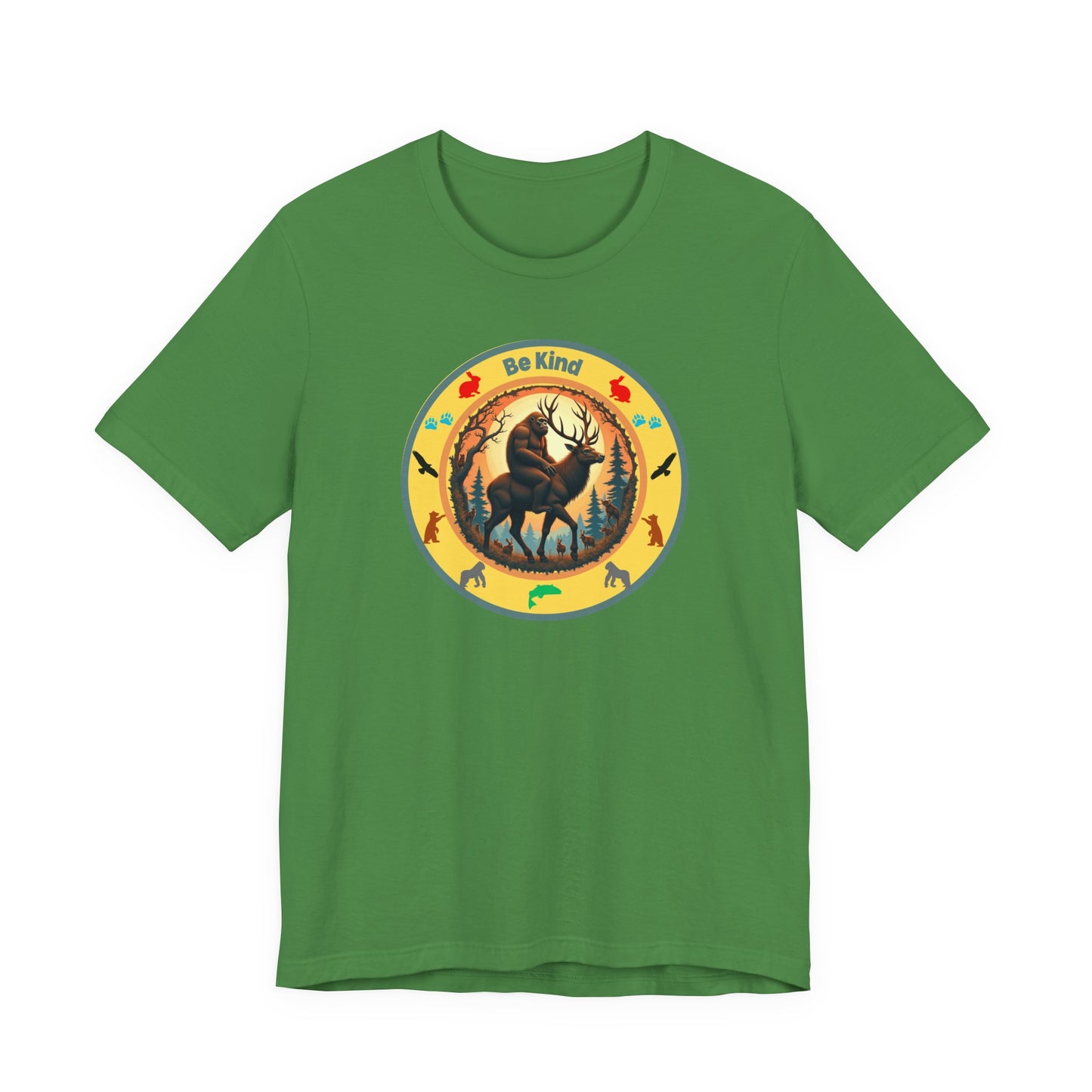 "BE KIND" Sasquatch Riding a Deer T-Shirt