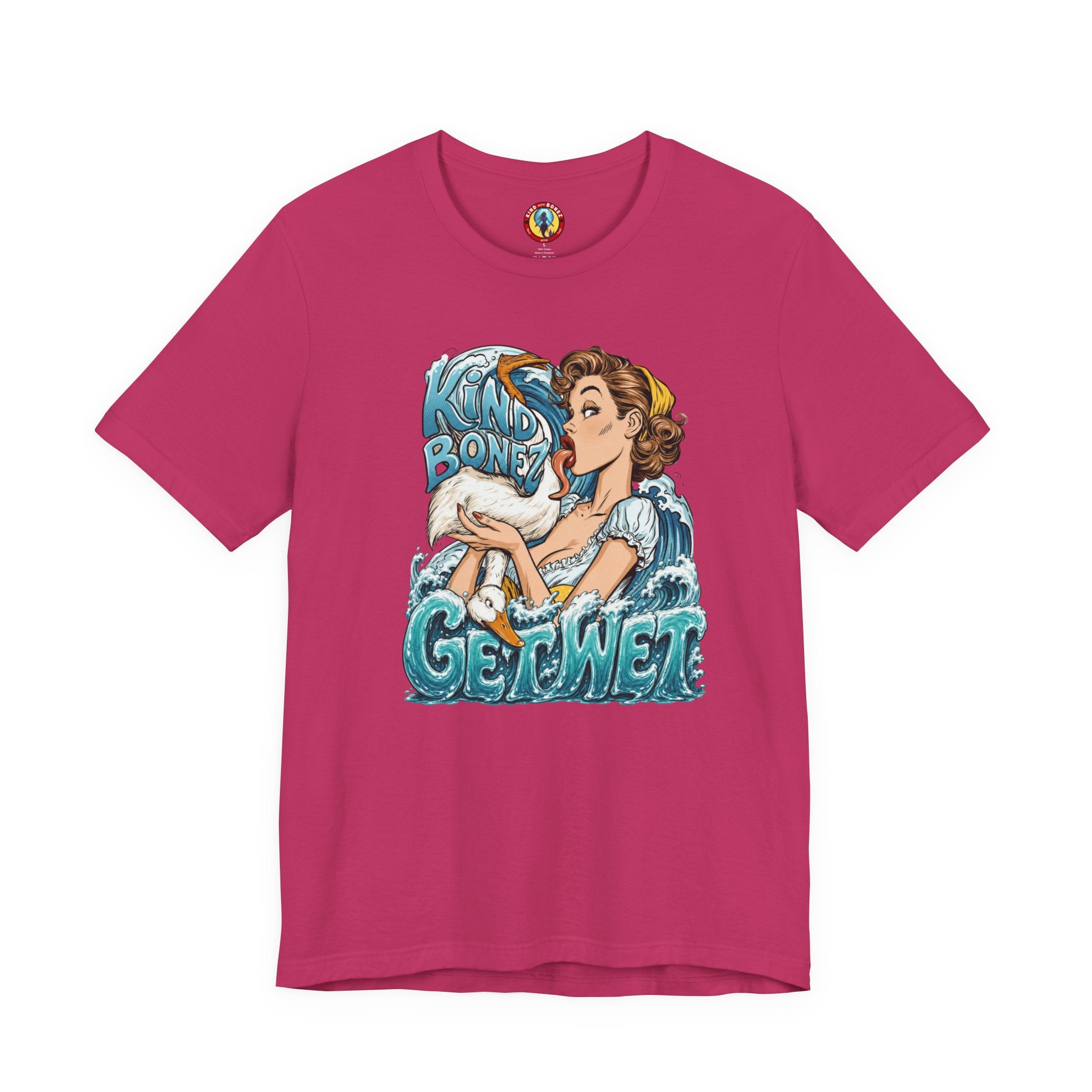 Kind Bonez - Get Wet Surf T-Shirt — Retro Pinup & Duck Graphic Tee