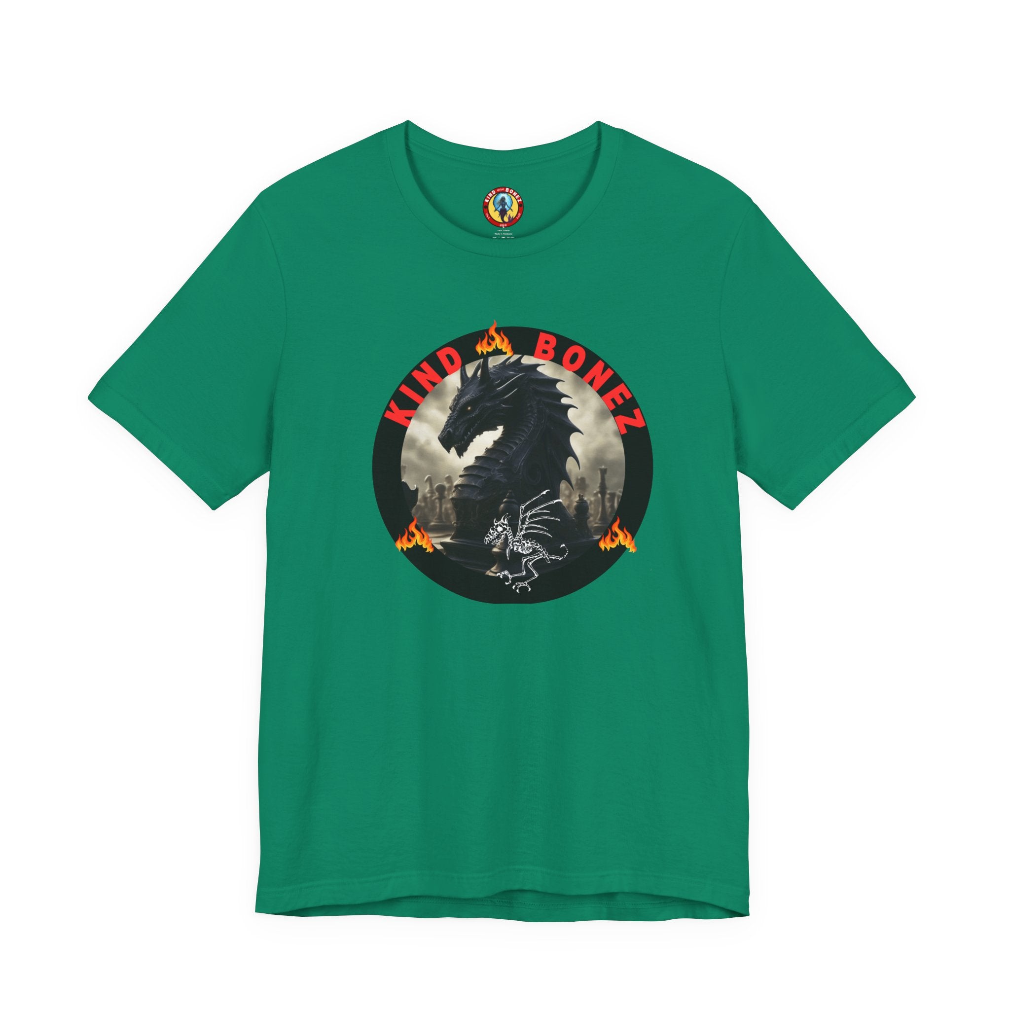 T-Shirt — 'Lind & Bonez' Dragon Skull Graphic Tee (Gothic Fantasy Band Style)
