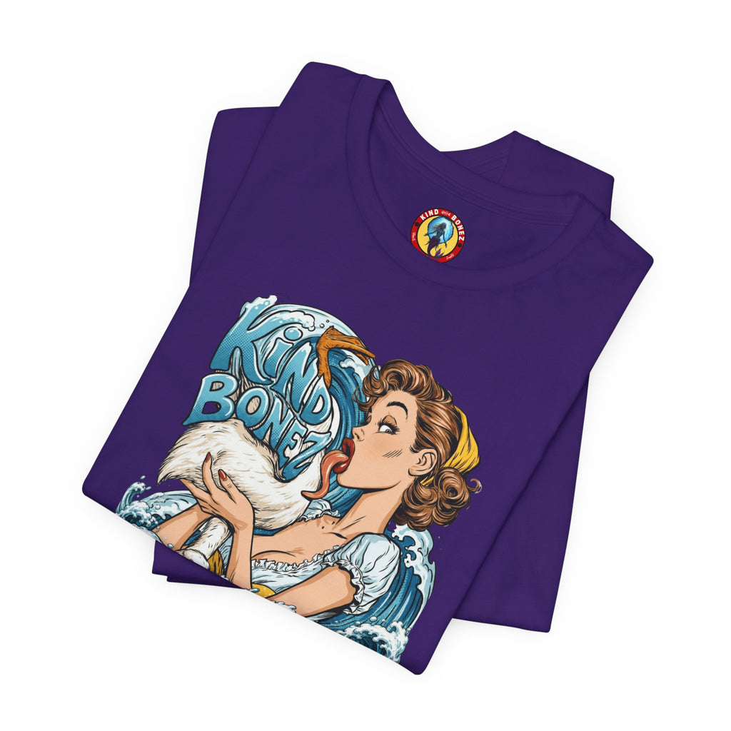 Kind Bonez - Get Wet Surf T-Shirt — Retro Pinup & Duck Graphic Tee