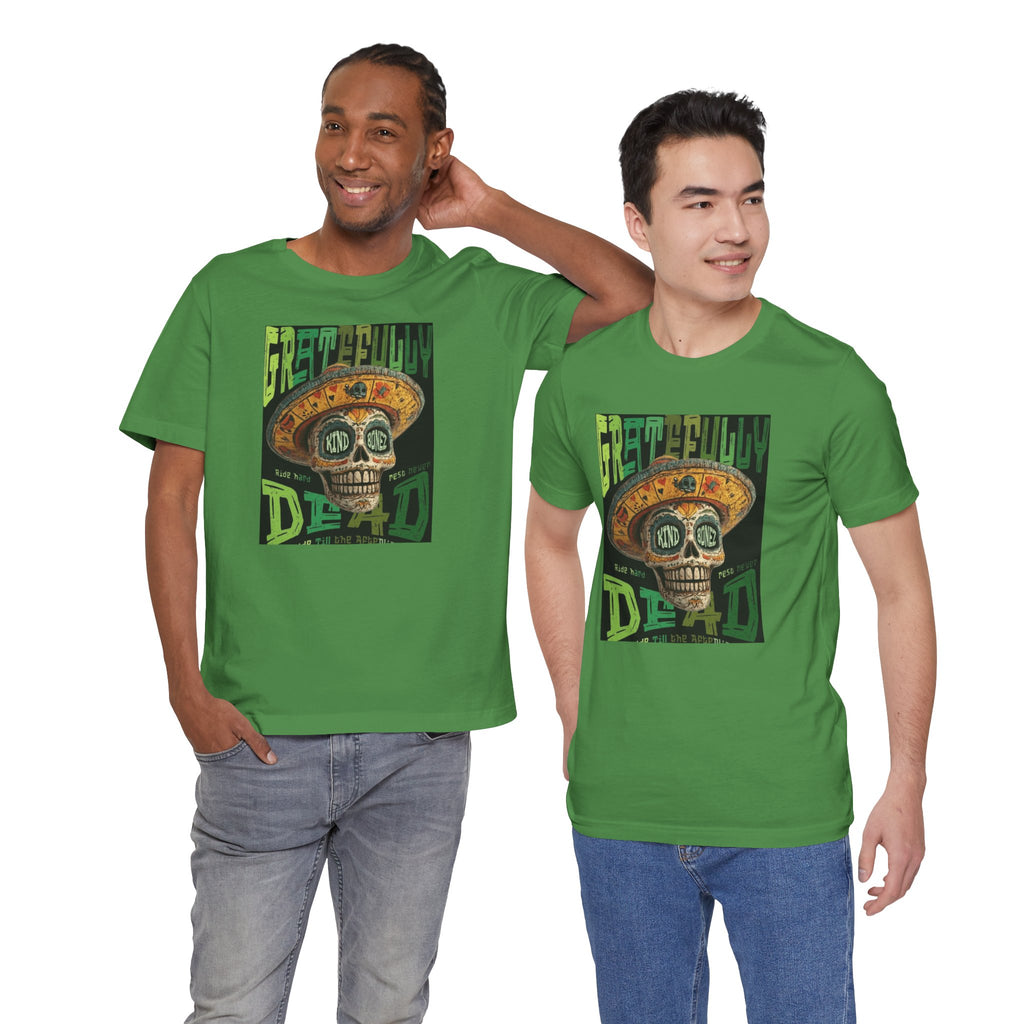 Gratefully Dead - Day of the Dead Skull Tee — Retro Mariachi Calavera Kind Bonez Graphic T-Shirt