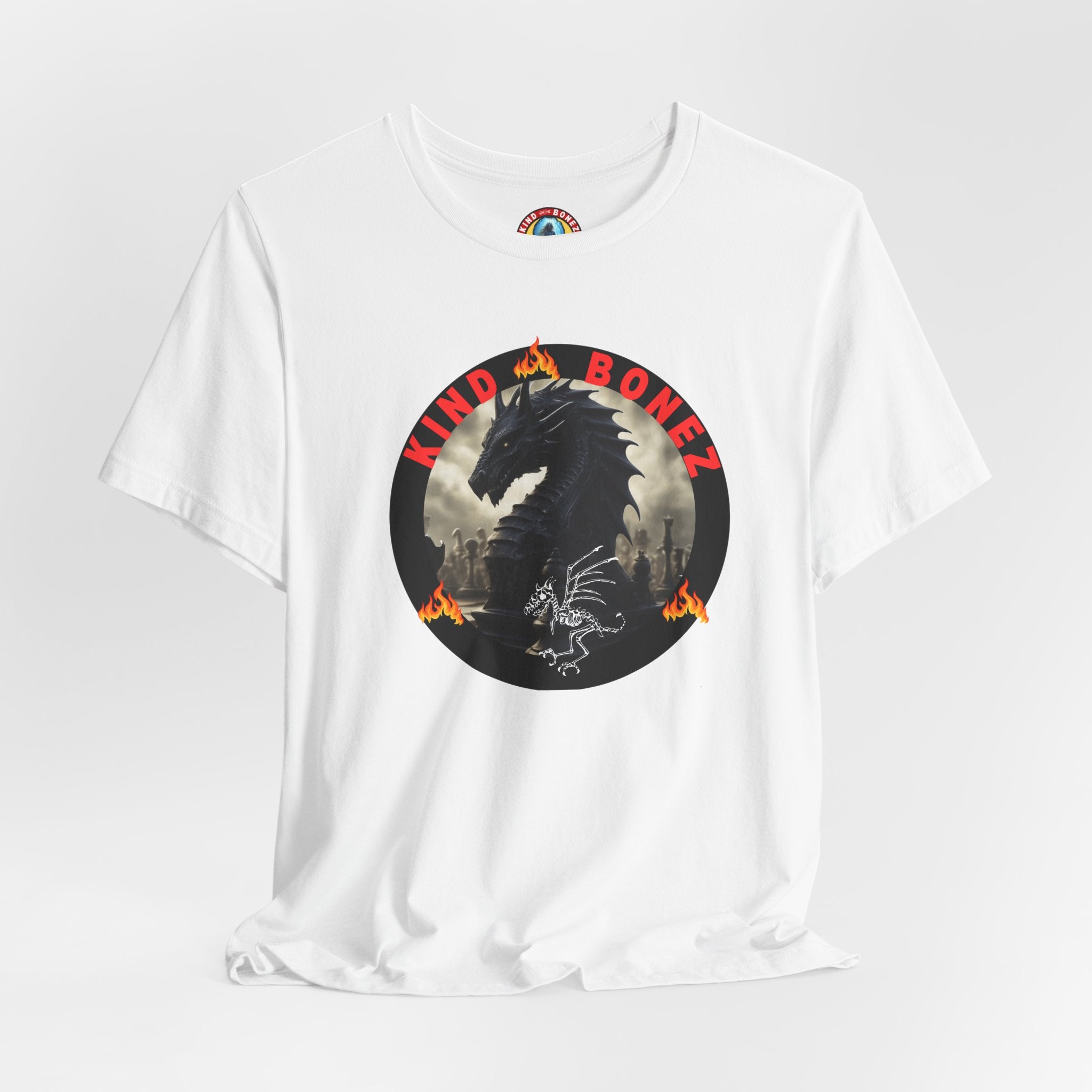 T-Shirt — 'Lind & Bonez' Dragon Skull Graphic Tee (Gothic Fantasy Band Style)
