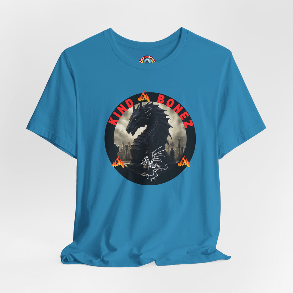 T-Shirt — 'Lind & Bonez' Dragon Skull Graphic Tee (Gothic Fantasy Band Style)
