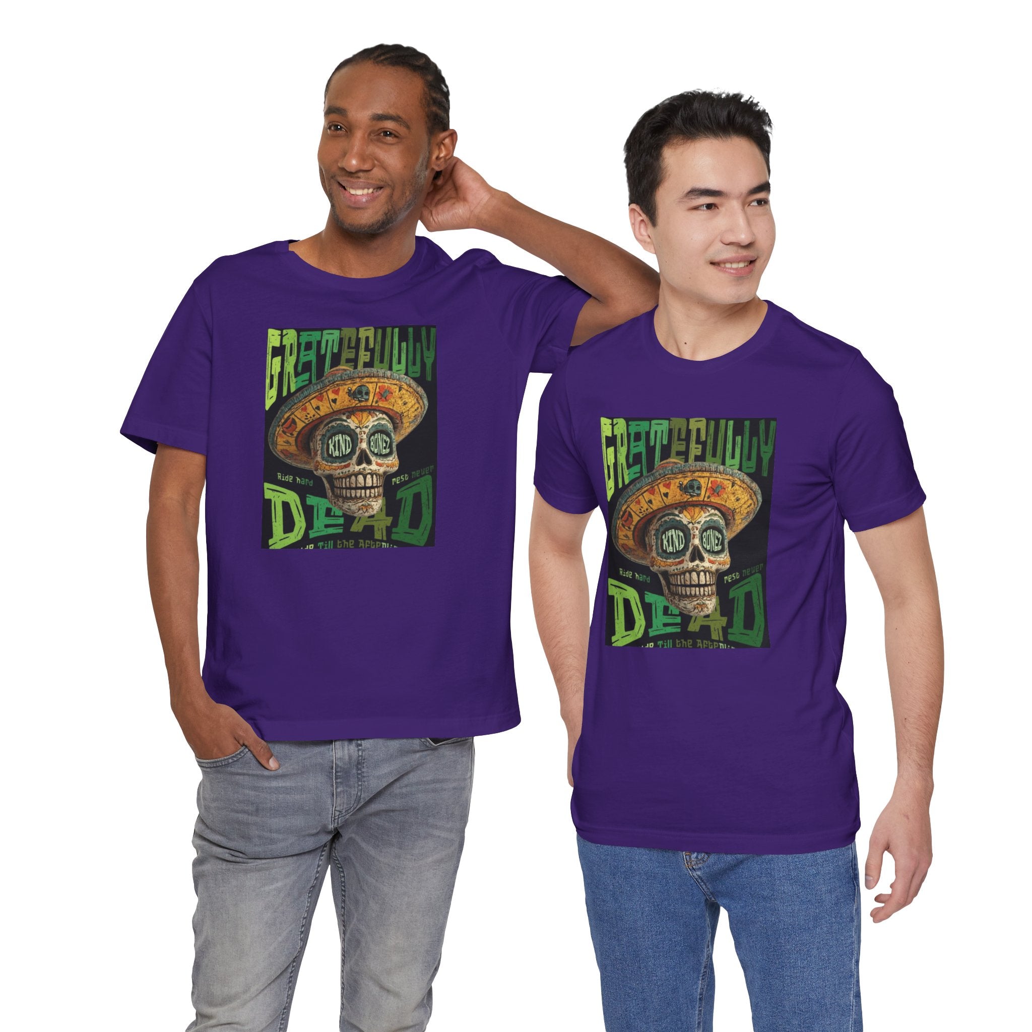 Gratefully Dead - Day of the Dead Skull Tee — Retro Mariachi Calavera Kind Bonez Graphic T-Shirt
