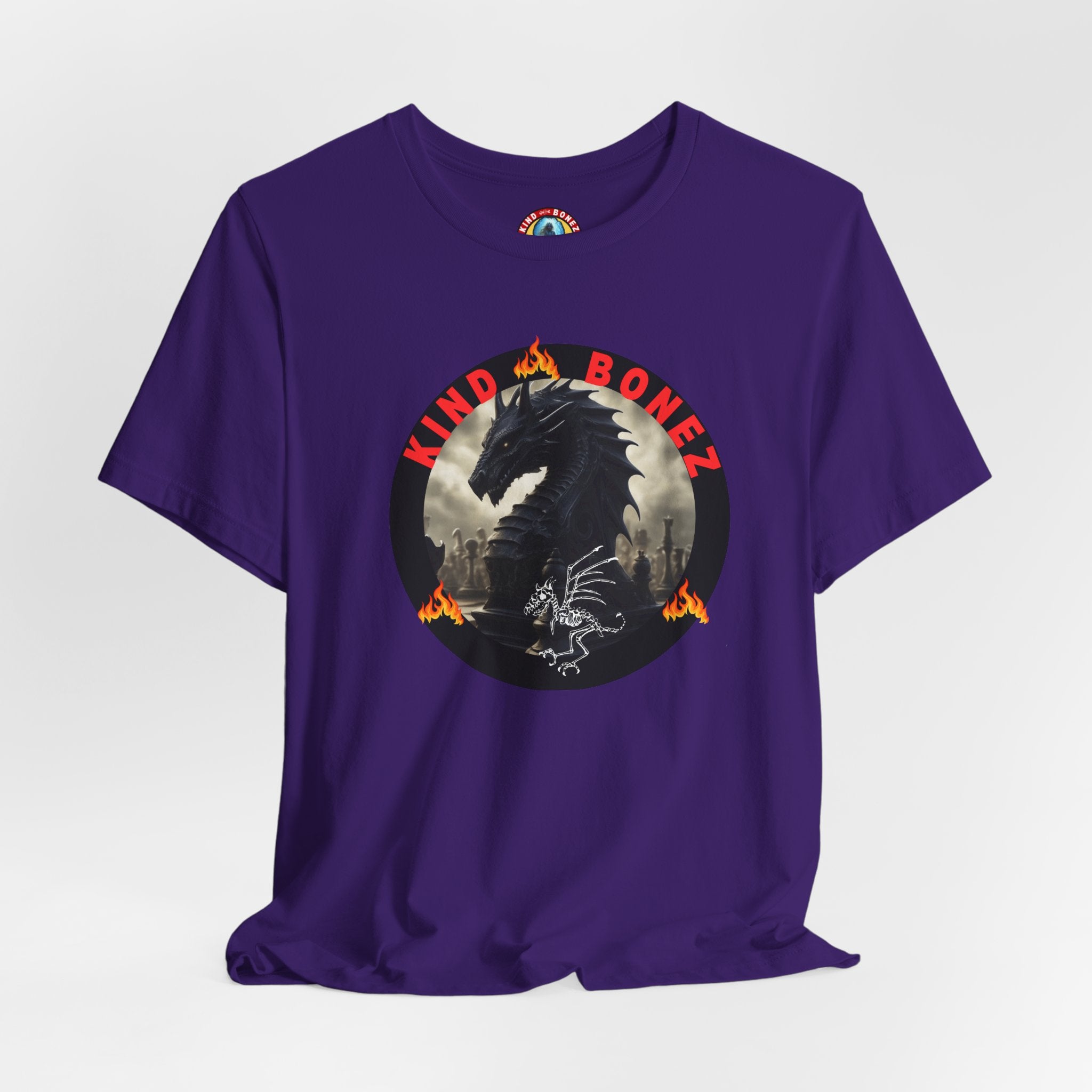 T-Shirt — 'Lind & Bonez' Dragon Skull Graphic Tee (Gothic Fantasy Band Style)