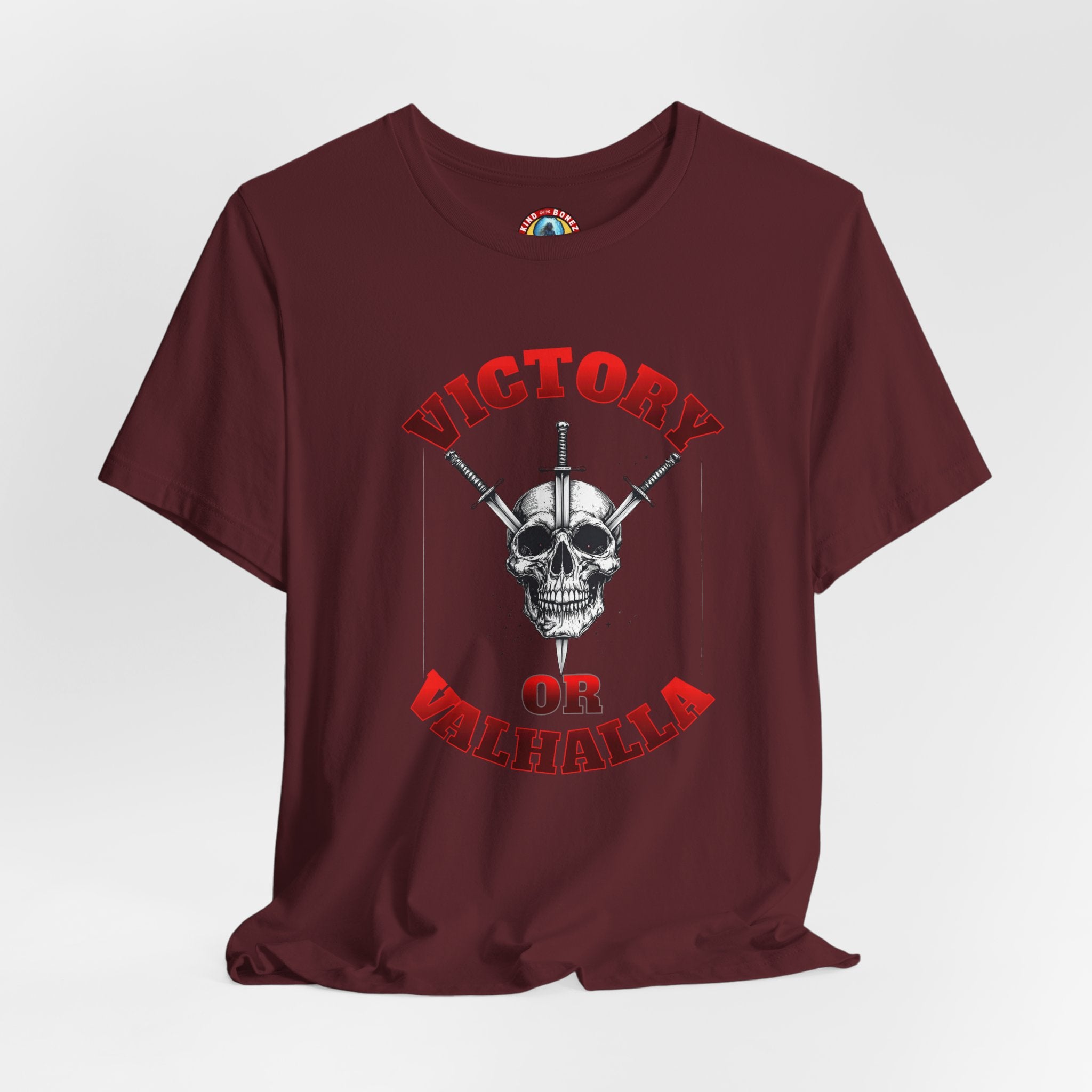 Victory or Valhalla Skull Tee | Viking - Crossed Swords T-Shirt