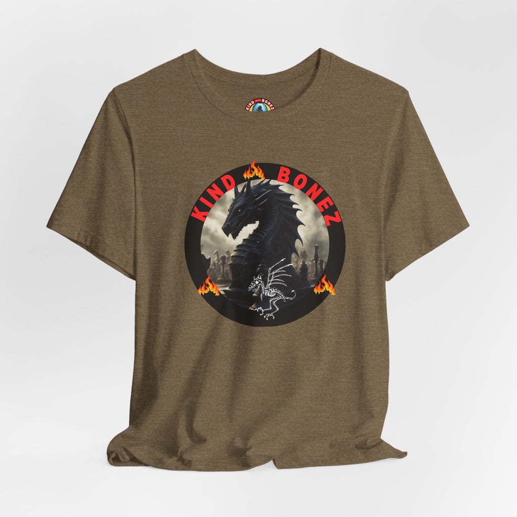 T-Shirt — 'Lind & Bonez' Dragon Skull Graphic Tee (Gothic Fantasy Band Style)