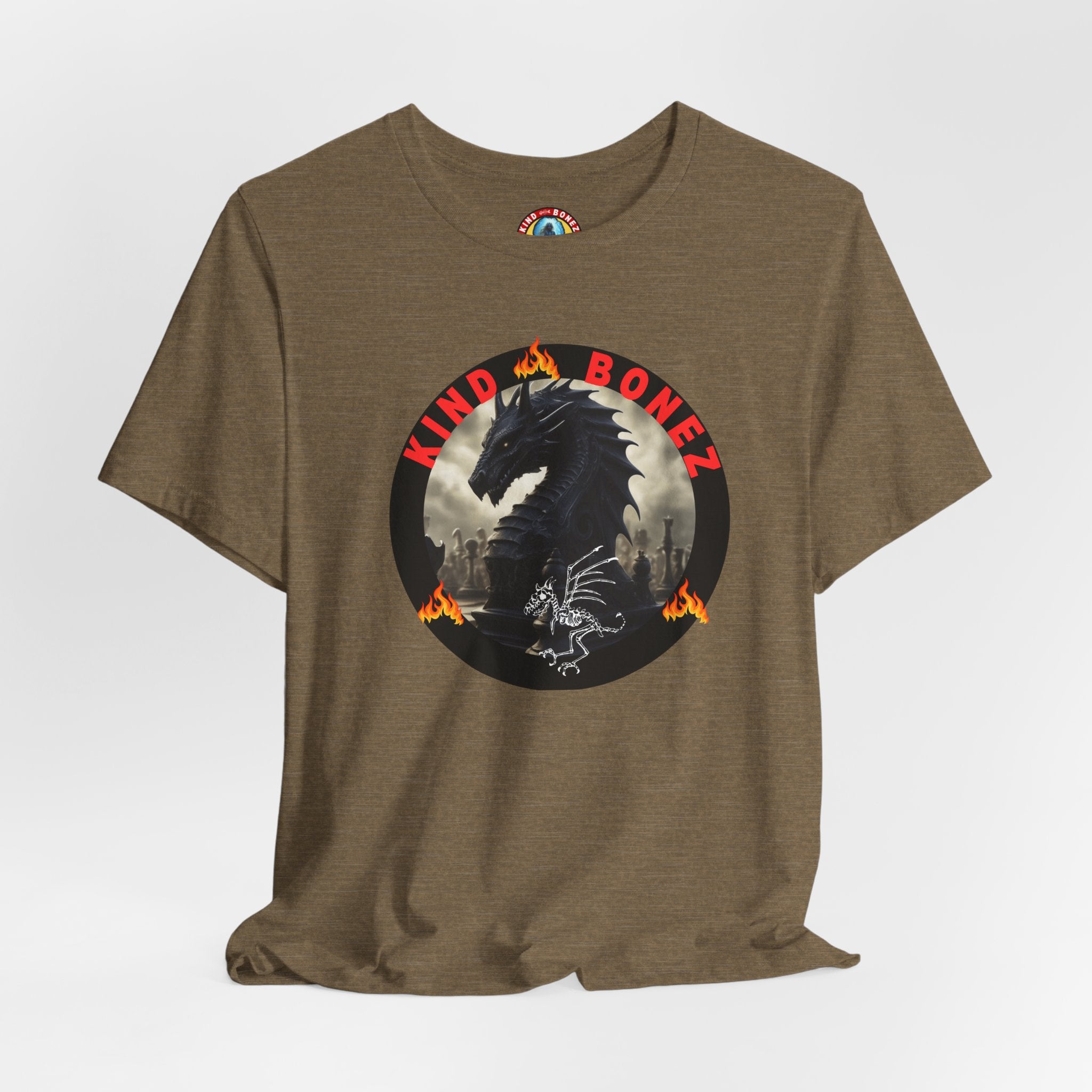 T-Shirt — 'Lind & Bonez' Dragon Skull Graphic Tee (Gothic Fantasy Band Style)