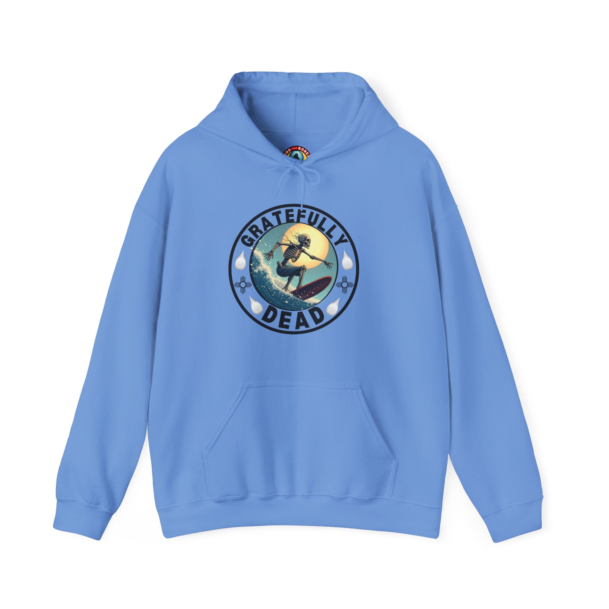 Gratefully Dead Hooded Sweatshirt — Vintage Surfing Skull Band Logo Hoodie