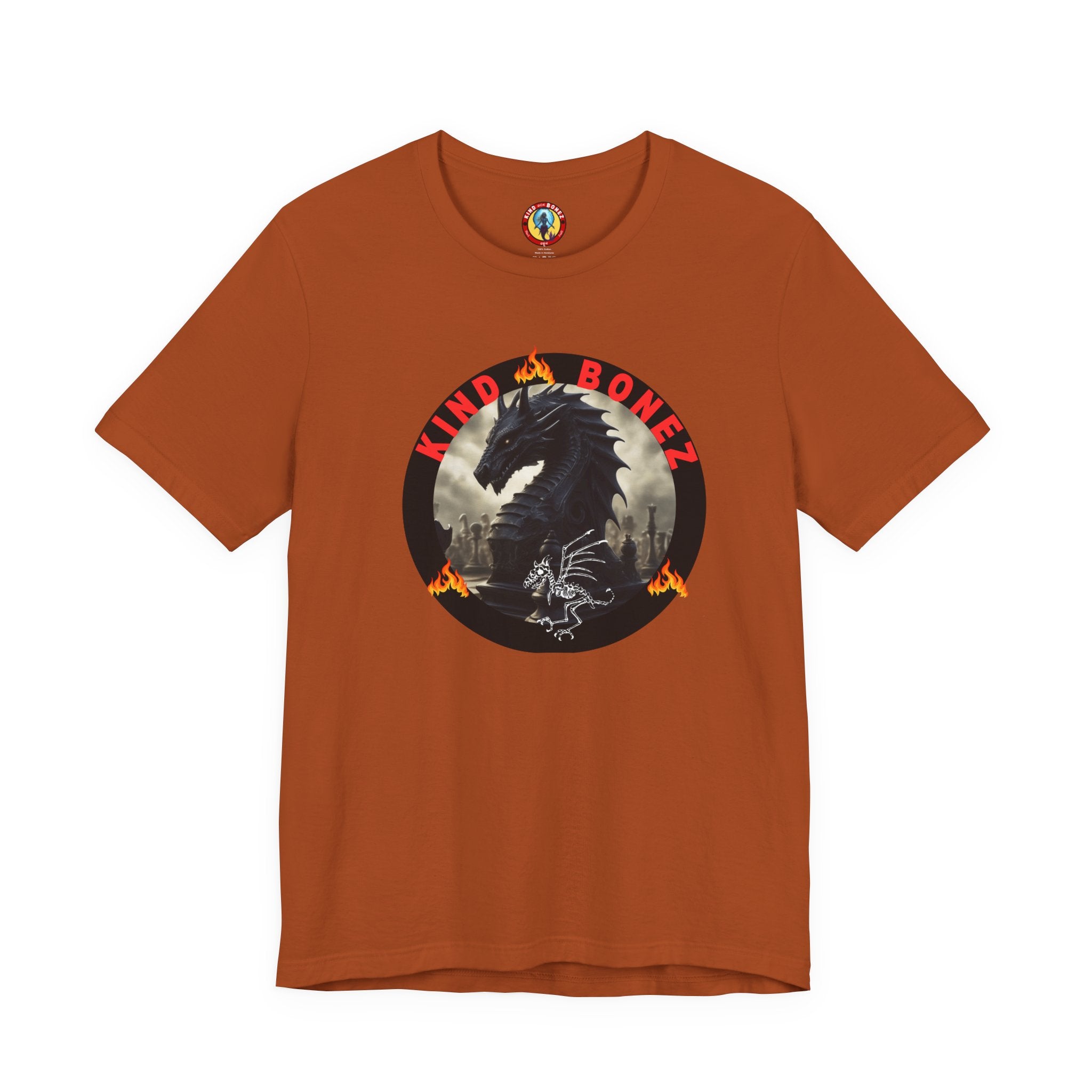 T-Shirt — 'Lind & Bonez' Dragon Skull Graphic Tee (Gothic Fantasy Band Style)