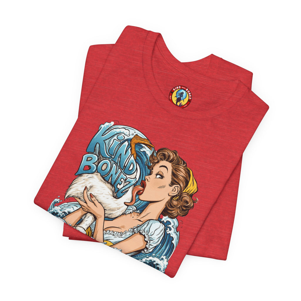 Kind Bonez - Get Wet Surf T-Shirt — Retro Pinup & Duck Graphic Tee