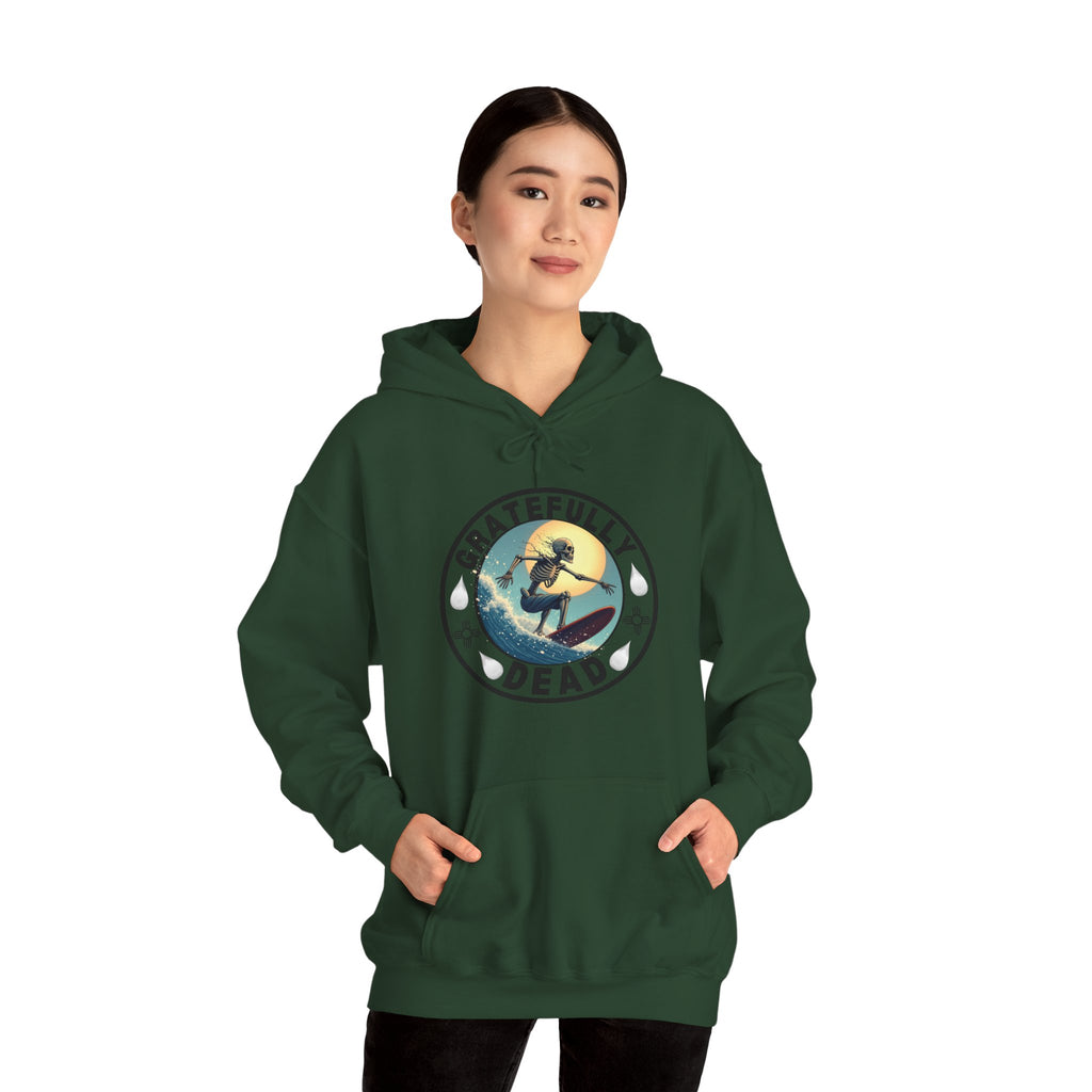 Gratefully Dead Hooded Sweatshirt — Vintage Surfing Skull Band Logo Hoodie