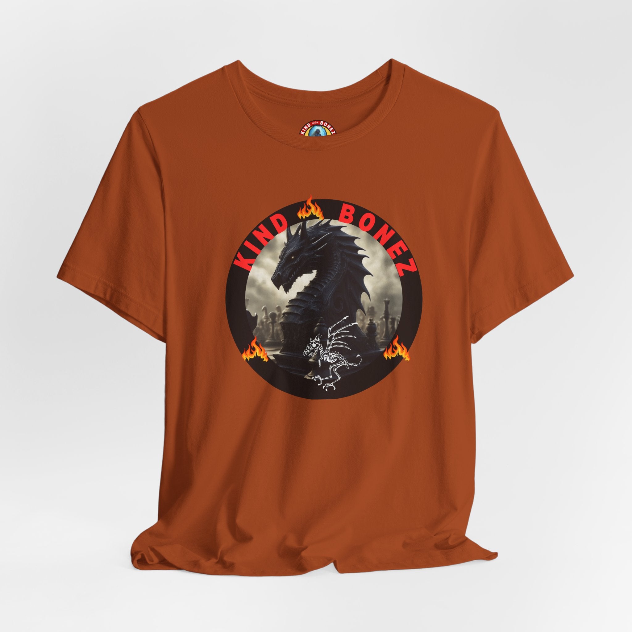T-Shirt — 'Lind & Bonez' Dragon Skull Graphic Tee (Gothic Fantasy Band Style)