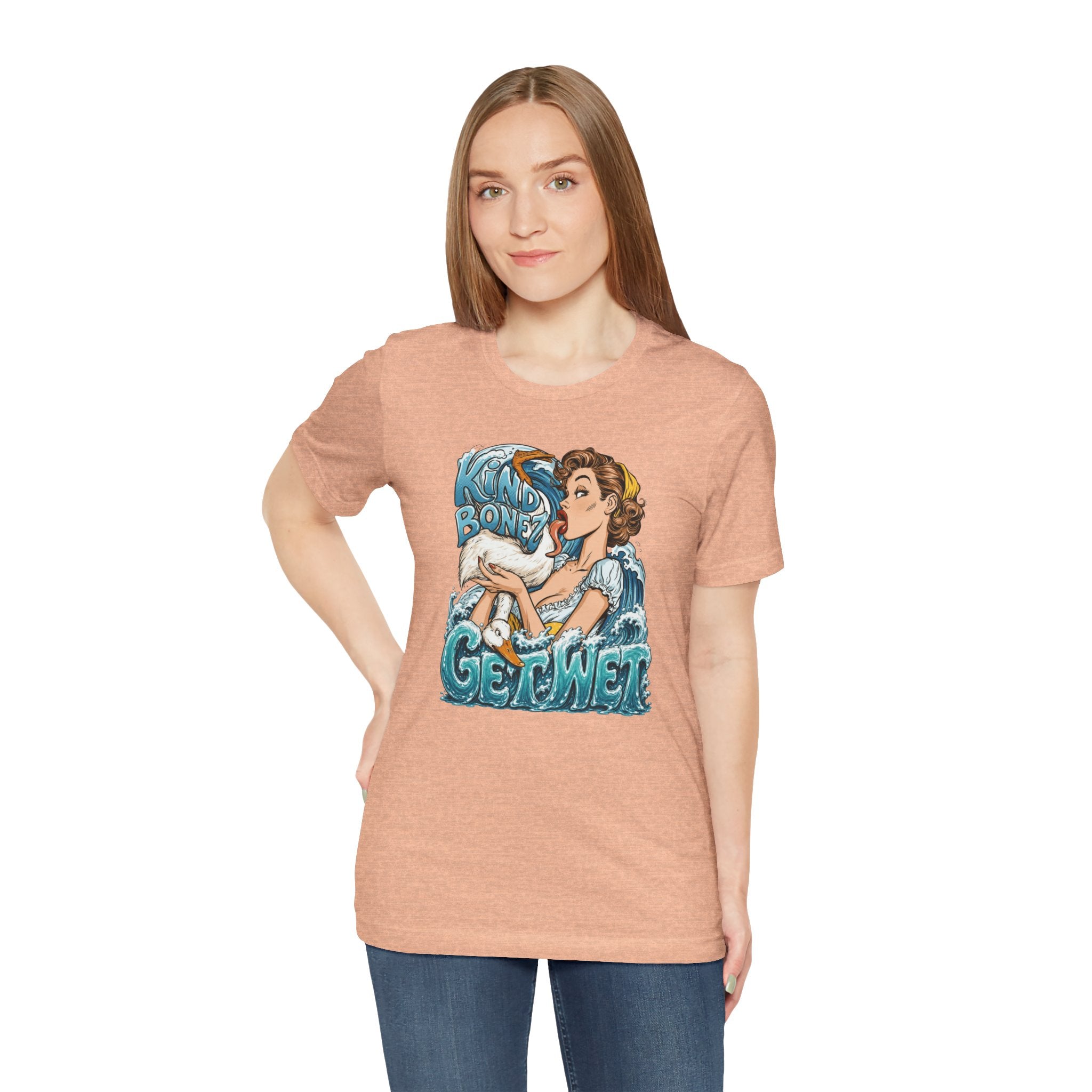 Kind Bonez - Get Wet Surf T-Shirt — Retro Pinup & Duck Graphic Tee