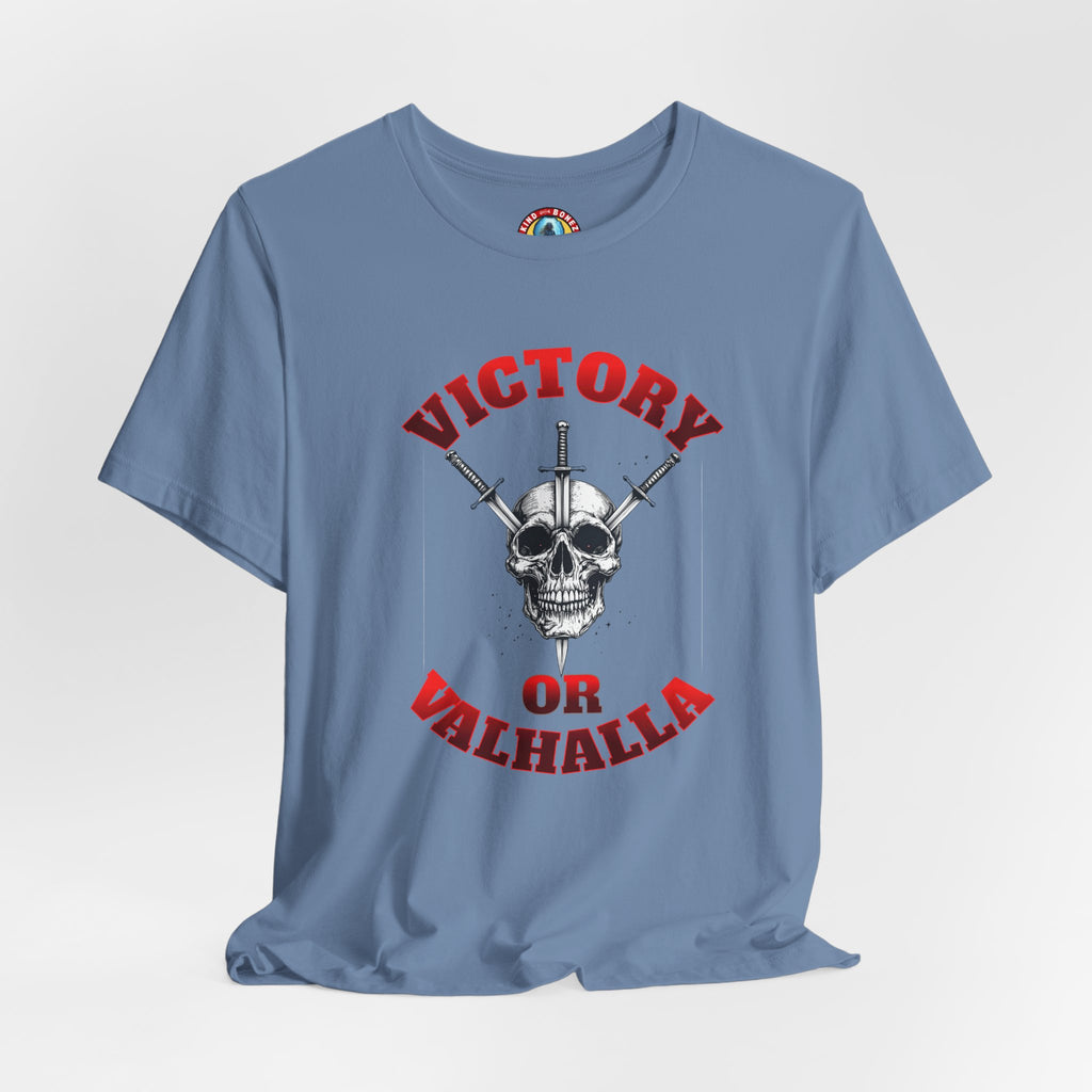 Victory or Valhalla Skull Tee | Viking - Crossed Swords T-Shirt