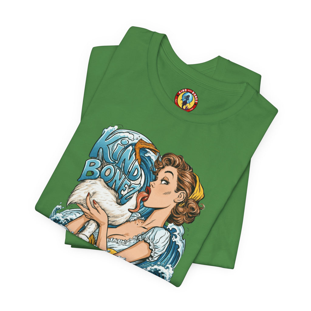 Kind Bonez - Get Wet Surf T-Shirt — Retro Pinup & Duck Graphic Tee