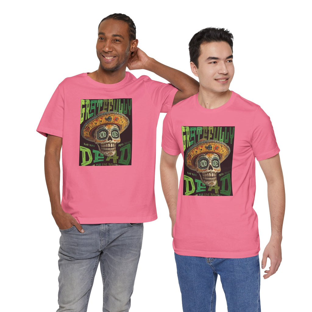 Gratefully Dead - Day of the Dead Skull Tee — Retro Mariachi Calavera Kind Bonez Graphic T-Shirt