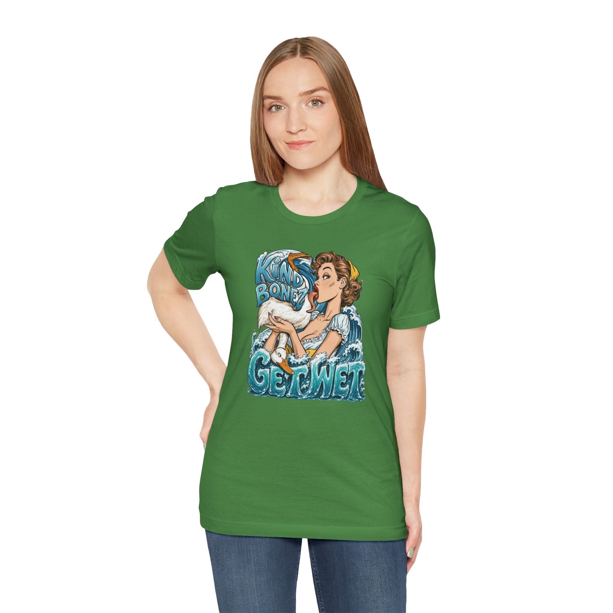 Kind Bonez - Get Wet Surf T-Shirt — Retro Pinup & Duck Graphic Tee