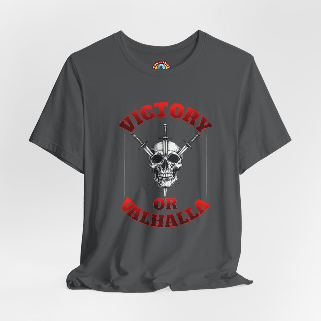 Victory or Valhalla Skull Tee | Viking - Crossed Swords T-Shirt