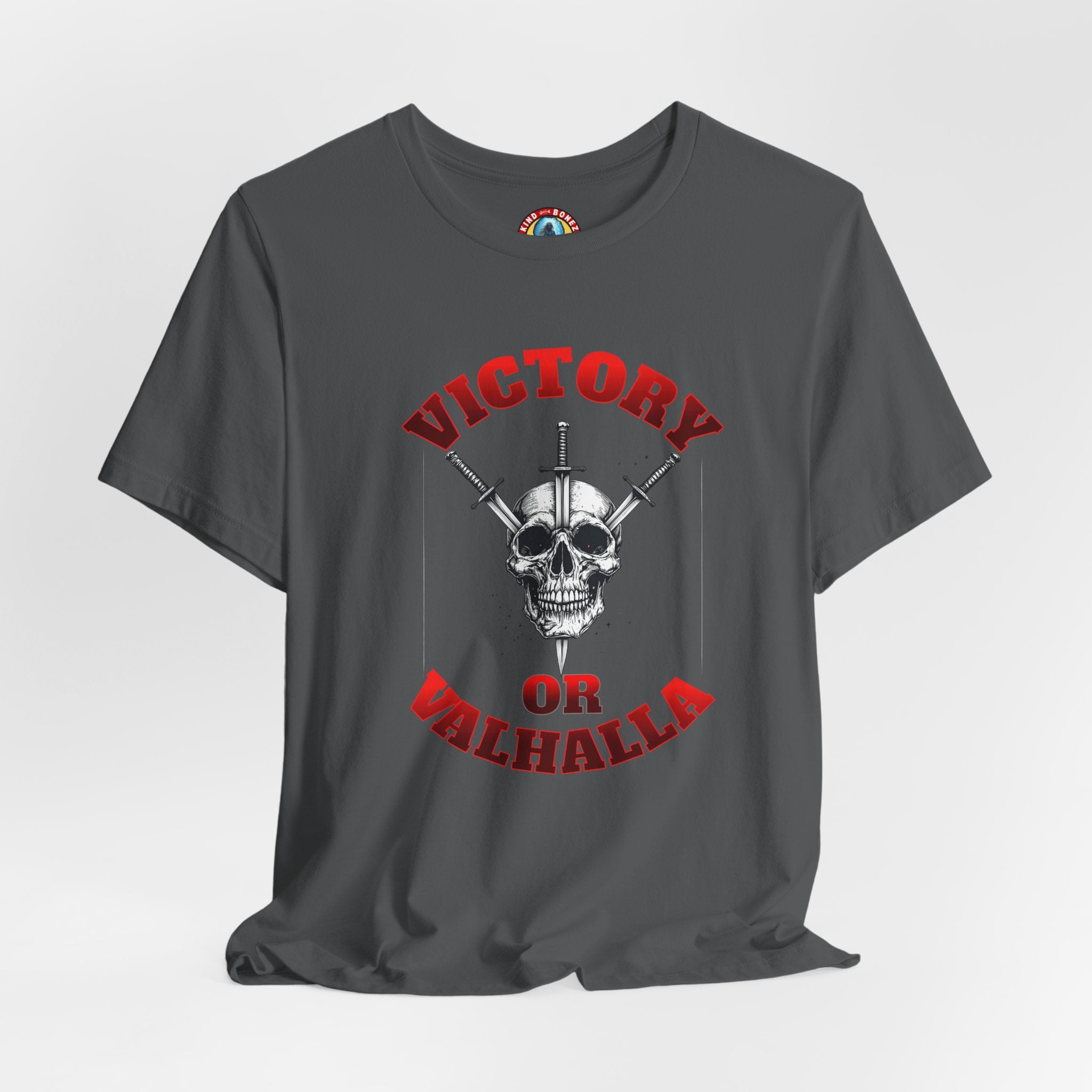 Victory or Valhalla Skull Tee | Viking - Crossed Swords T-Shirt