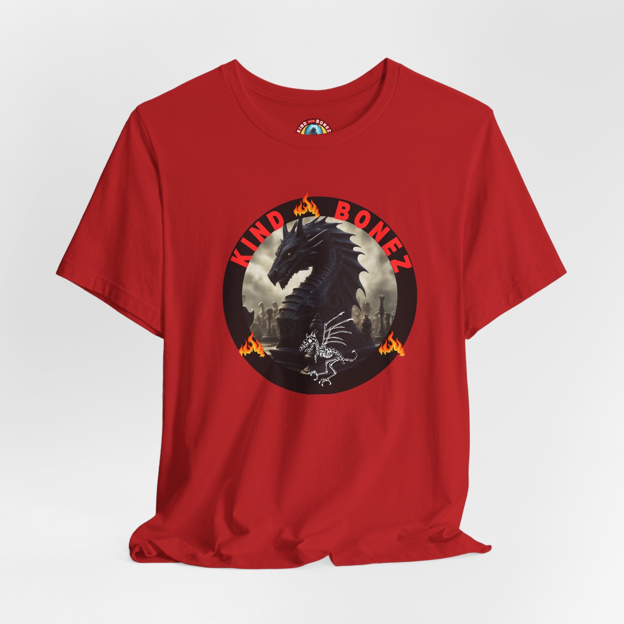T-Shirt — 'Lind & Bonez' Dragon Skull Graphic Tee (Gothic Fantasy Band Style)