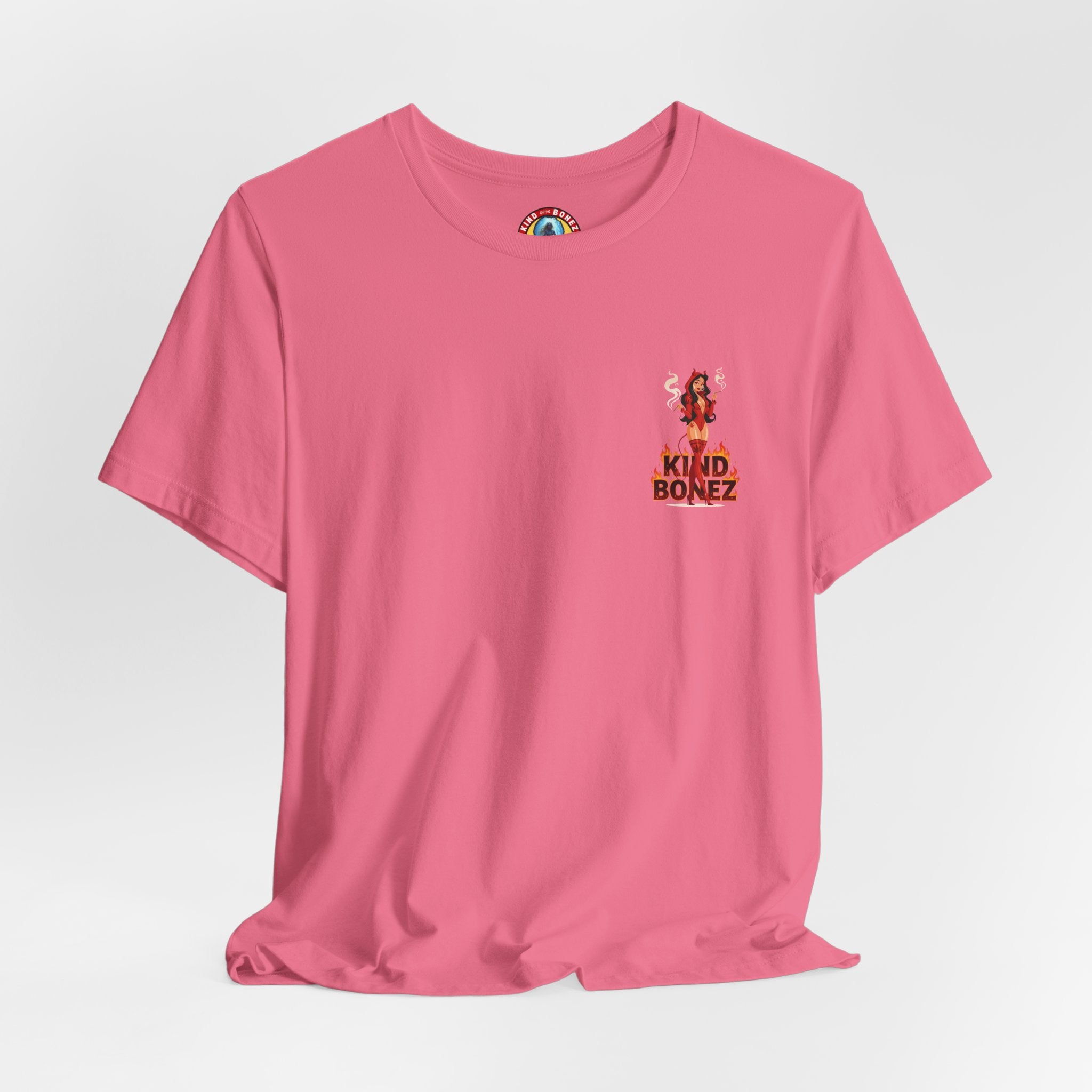 Burn With Me Soul Flame Tee — Retro Pinup Devil Girl Graphic T-Shirt